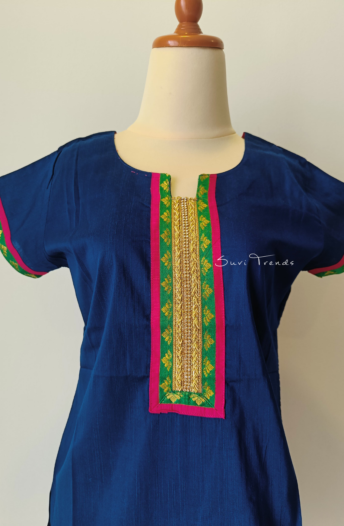 Hand Block Printed Straight Kurta - Blue