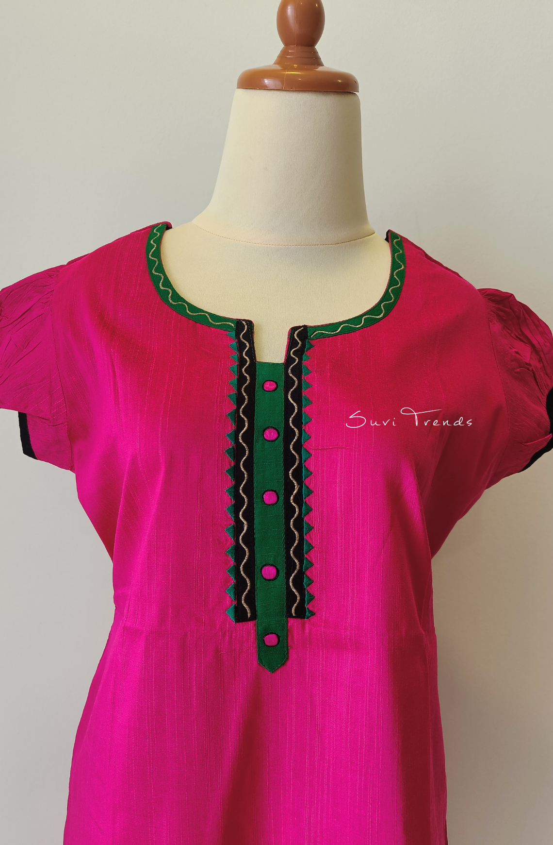 Handblock Printed Straight Kurta - Pink