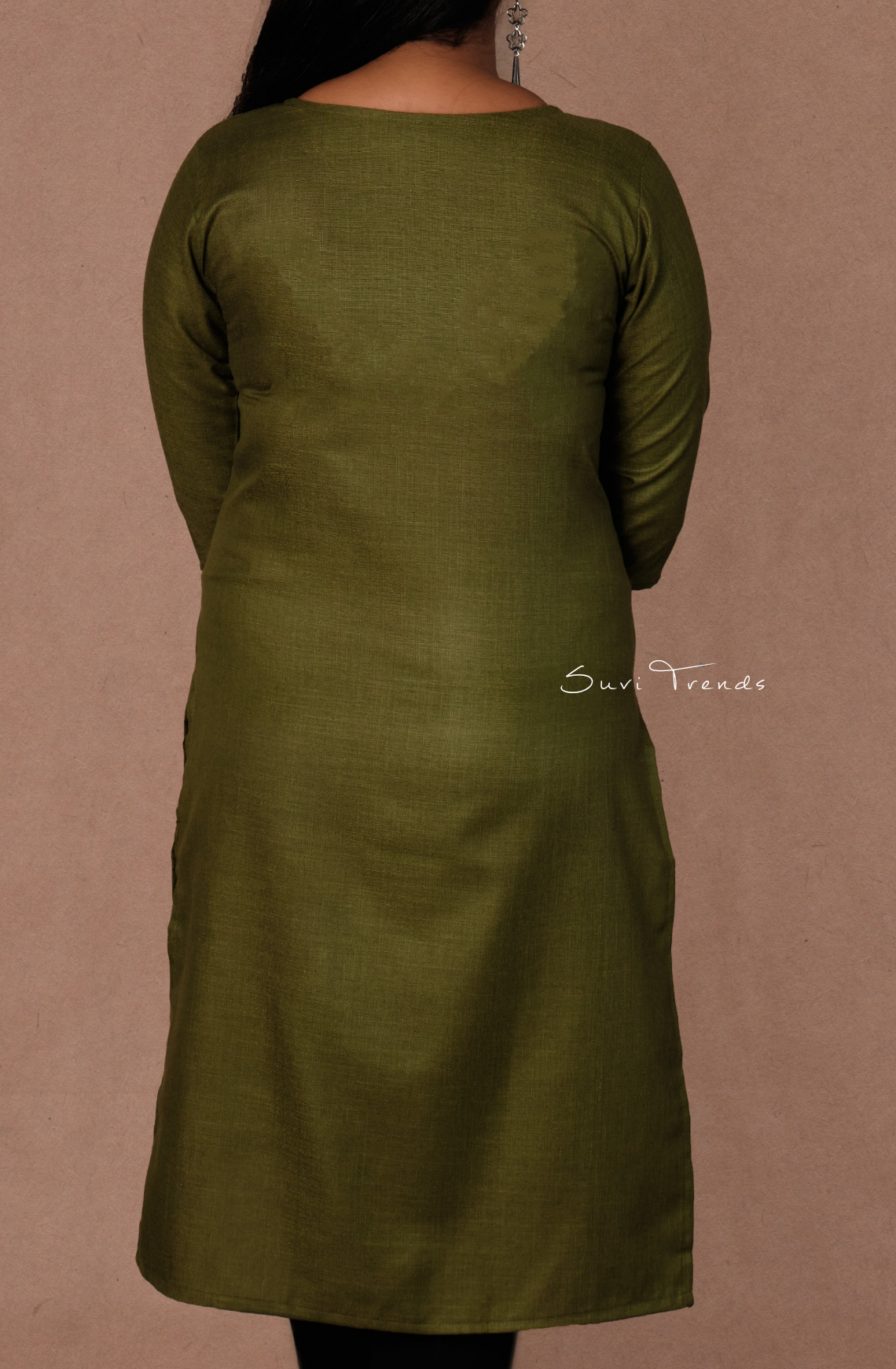 Cotton Printed Straight Kurta - Green
