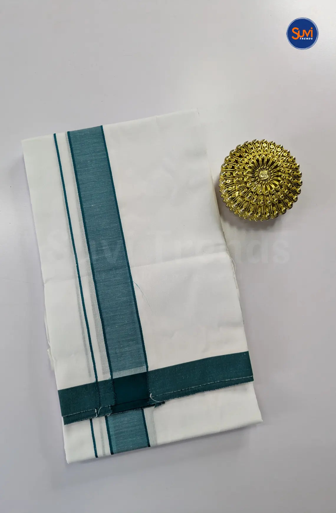 Casual Men's Cotton Dhoti Set - Aqua Blue