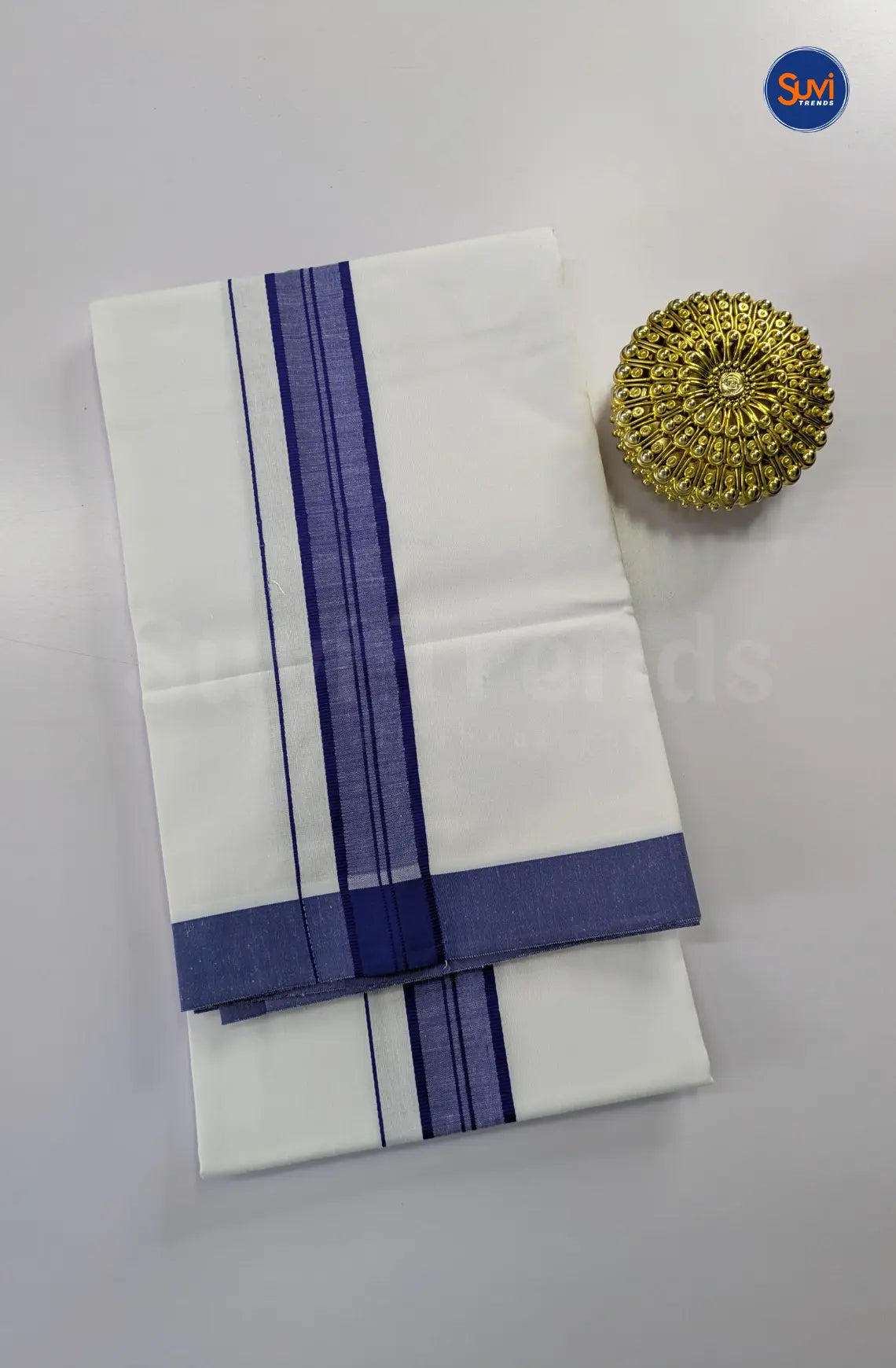 Casual Men's Cotton Dhoti Set - Blue