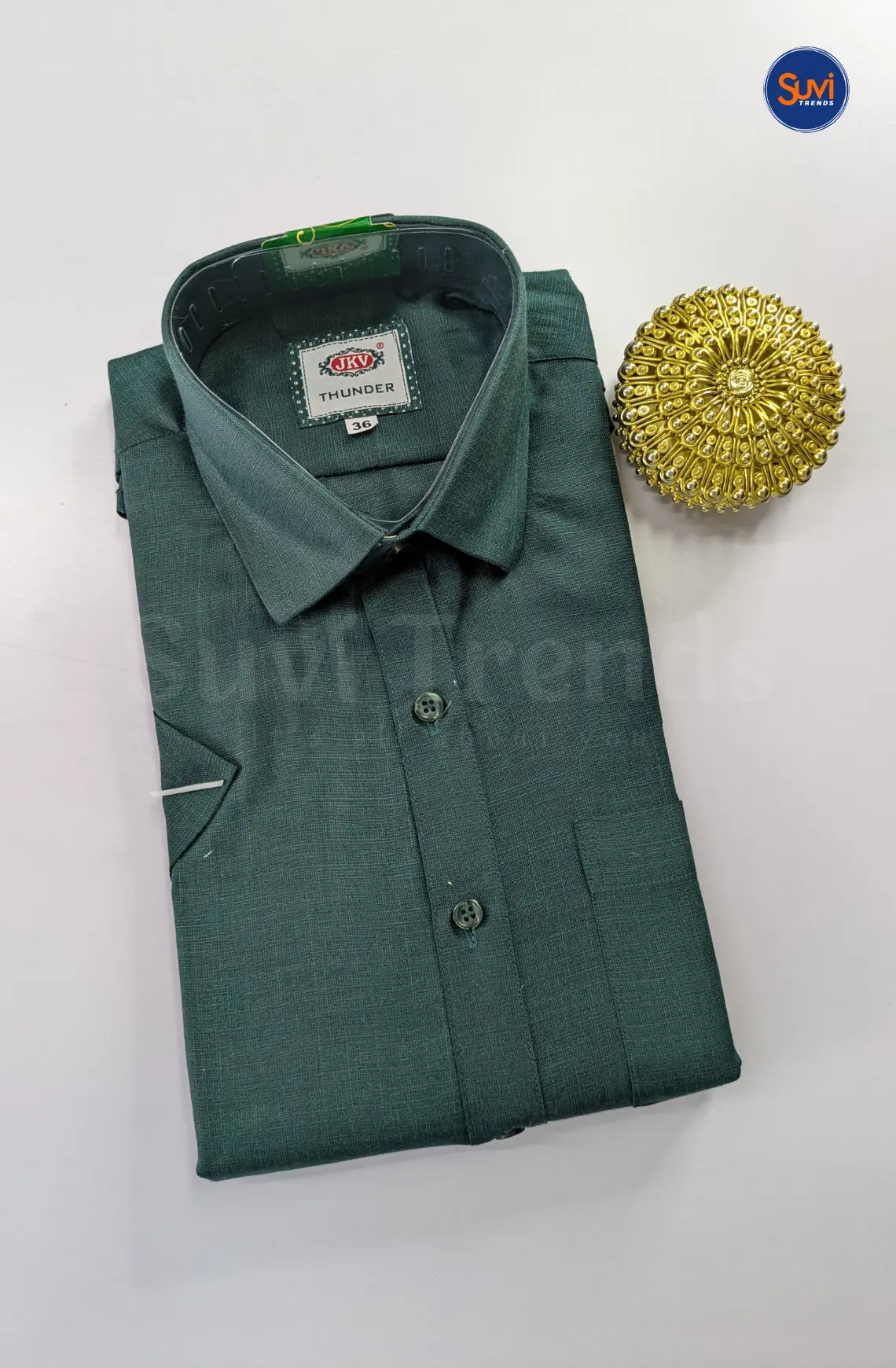 Casual Men's Cotton Dhoti Set - Dark Green
