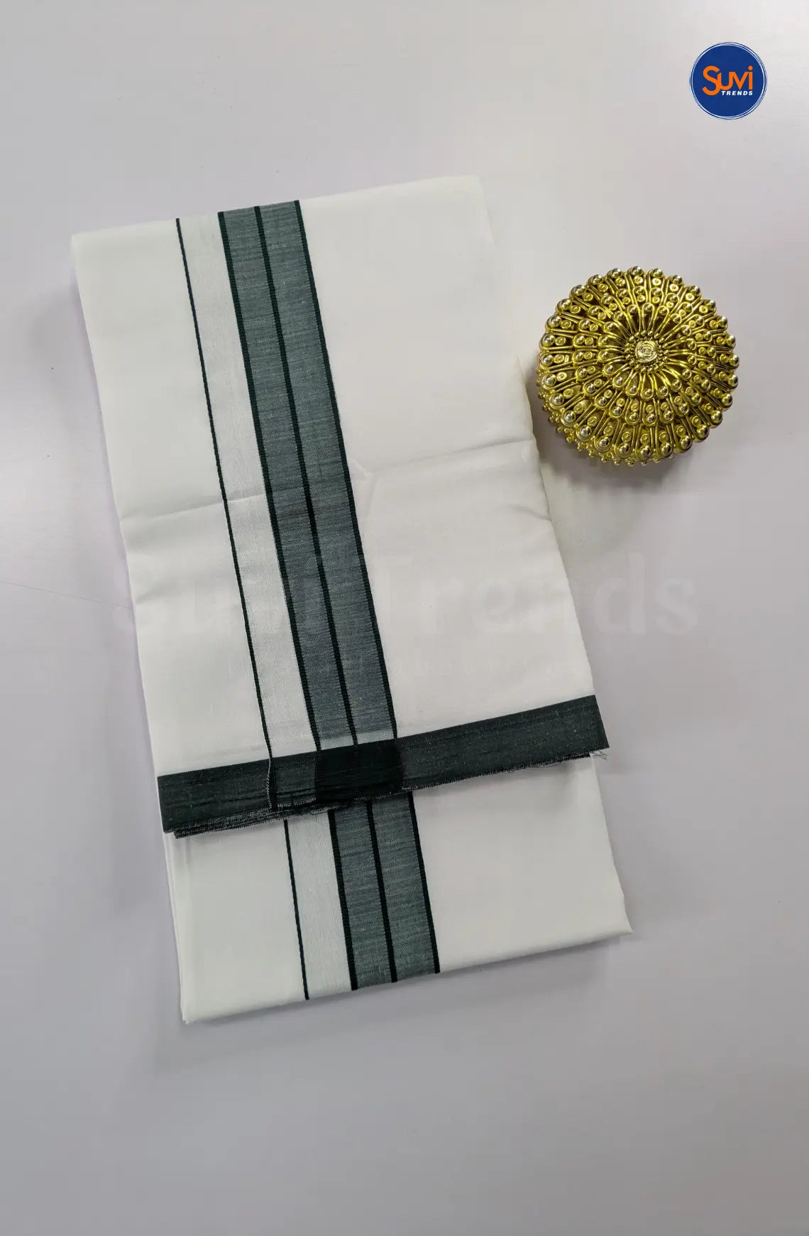 Casual Men's Cotton Dhoti Set - Dark Green