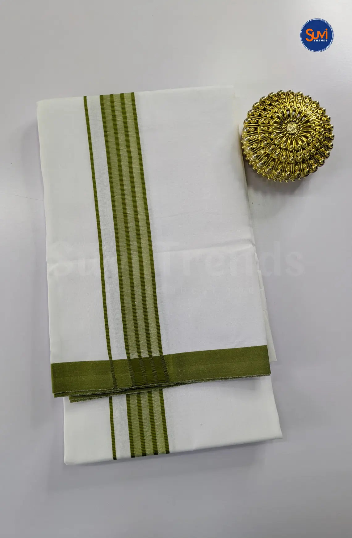 Casual Men's Cotton Dhoti Set - Green