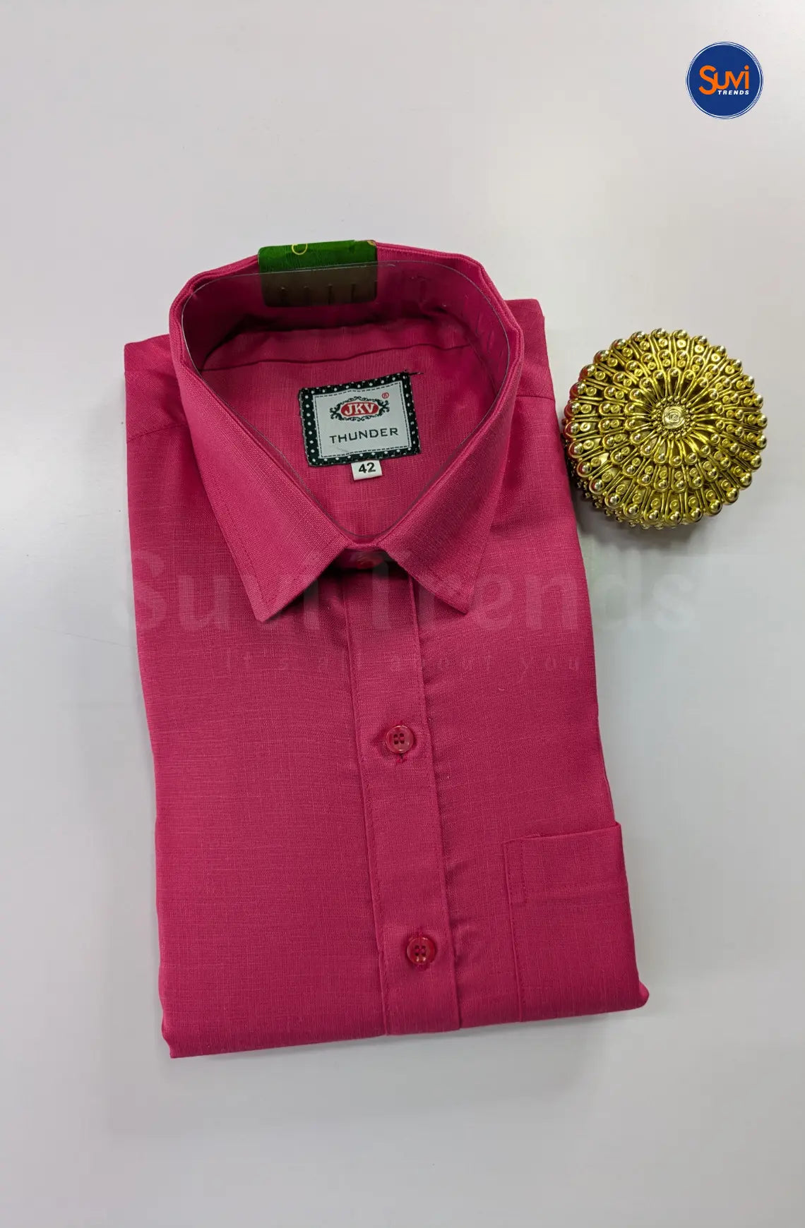 Casual Men's Cotton Dhoti Set - Hot Pink