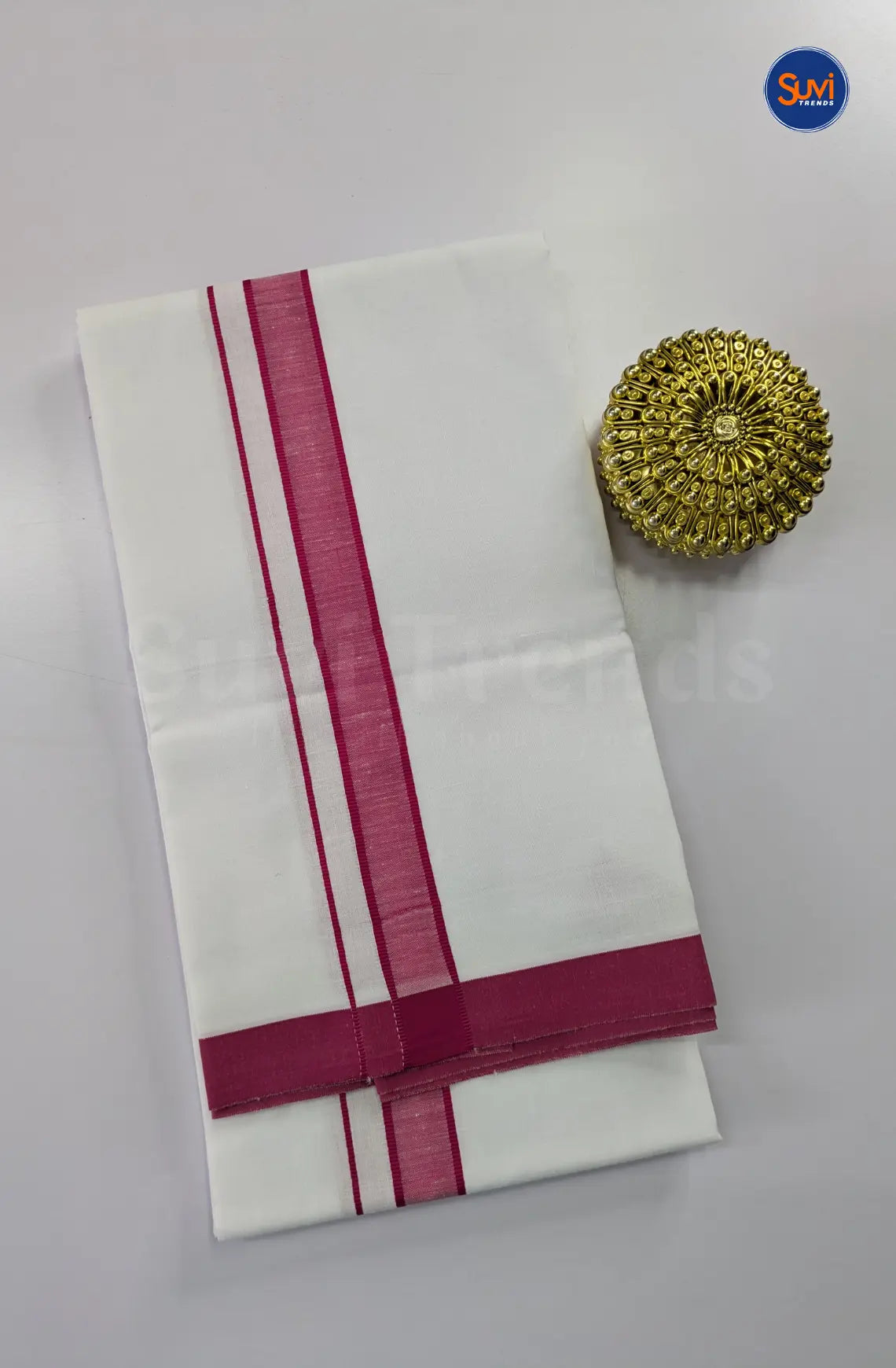 Casual Men's Cotton Dhoti Set - Hot Pink