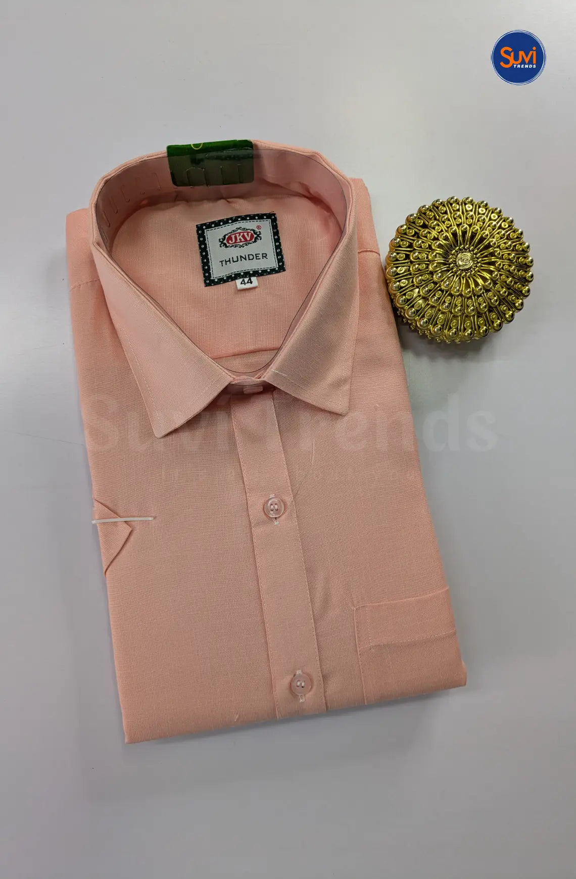 Casual Men's Cotton Dhoti Set - Light Peach