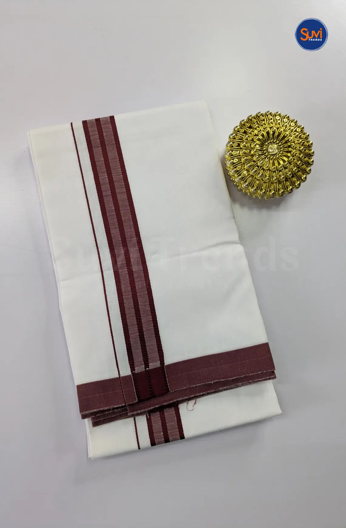 Casual Men's Cotton Dhoti Set - Maroon