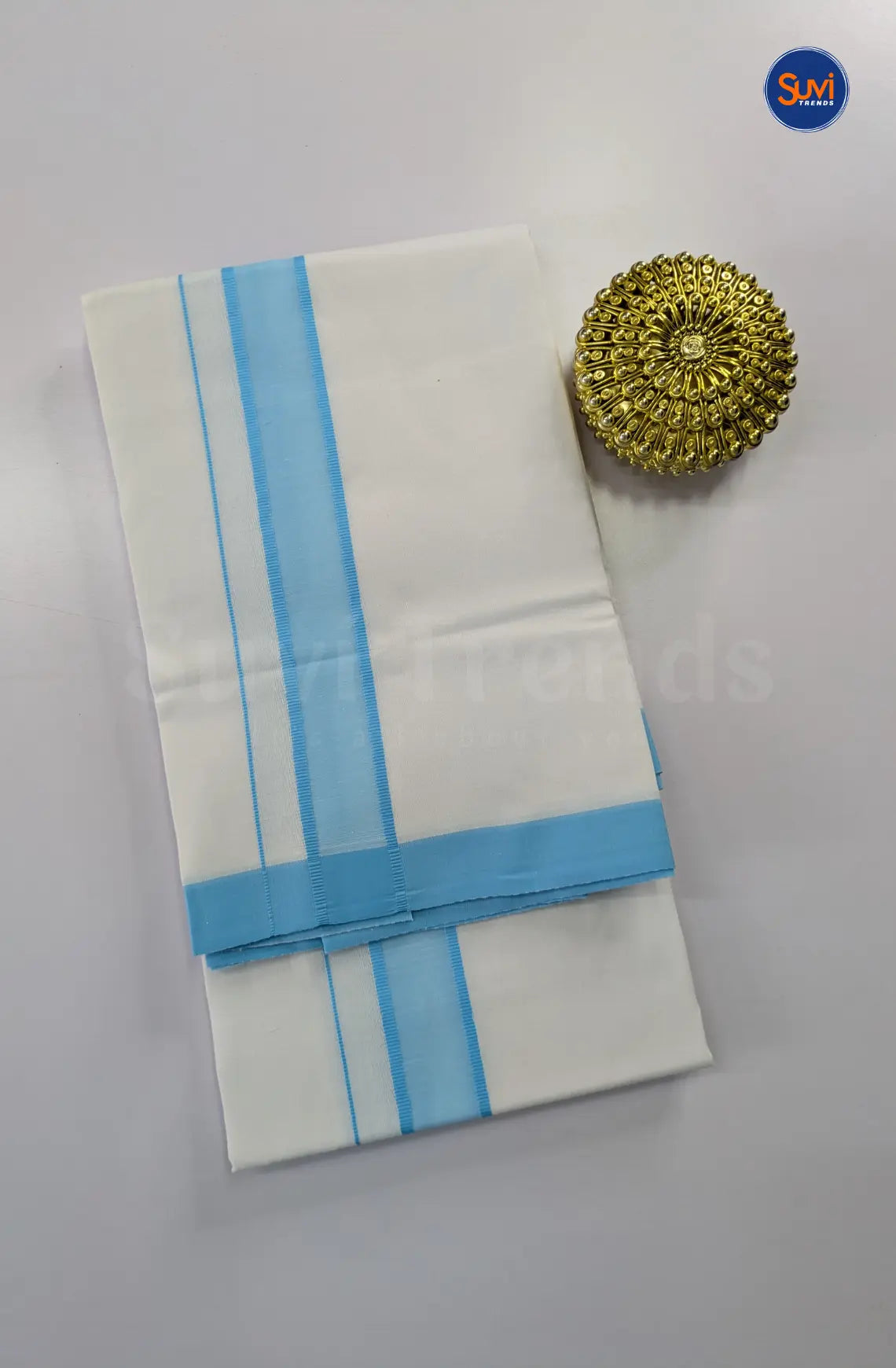 Casual Men's Cotton Dhoti Set - Sky Blue
