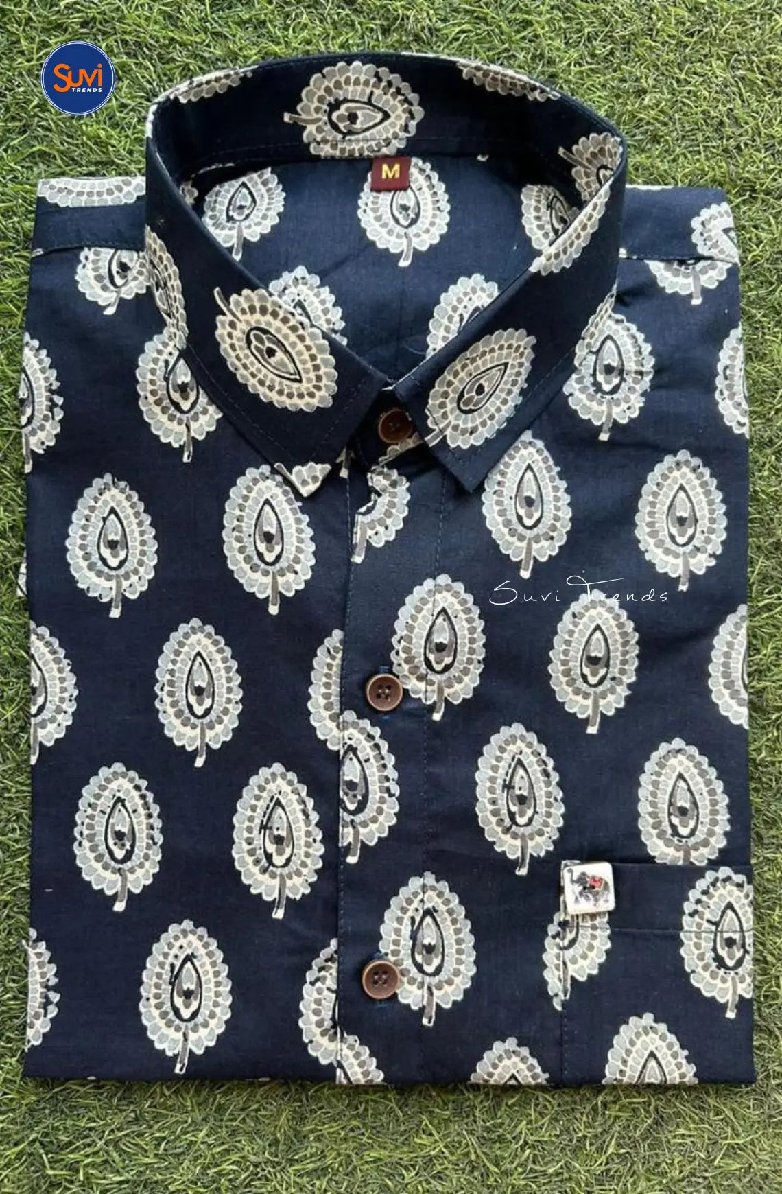 Men's Cotton Printed Shirt - Black