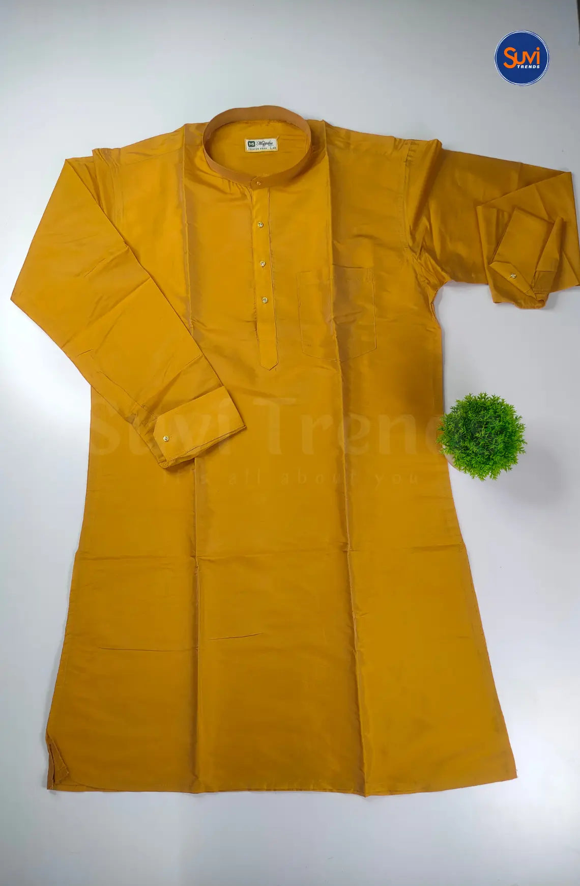 Premium Art Silk Kurta And Dhoti set - Gajal Gold
