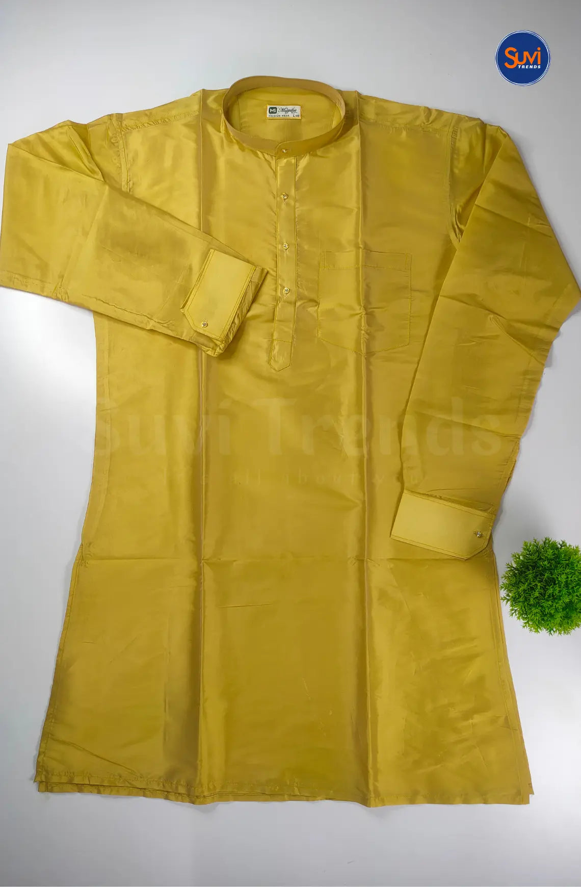 Premium Art Silk Kurta And Dhoti set - Jari Gold