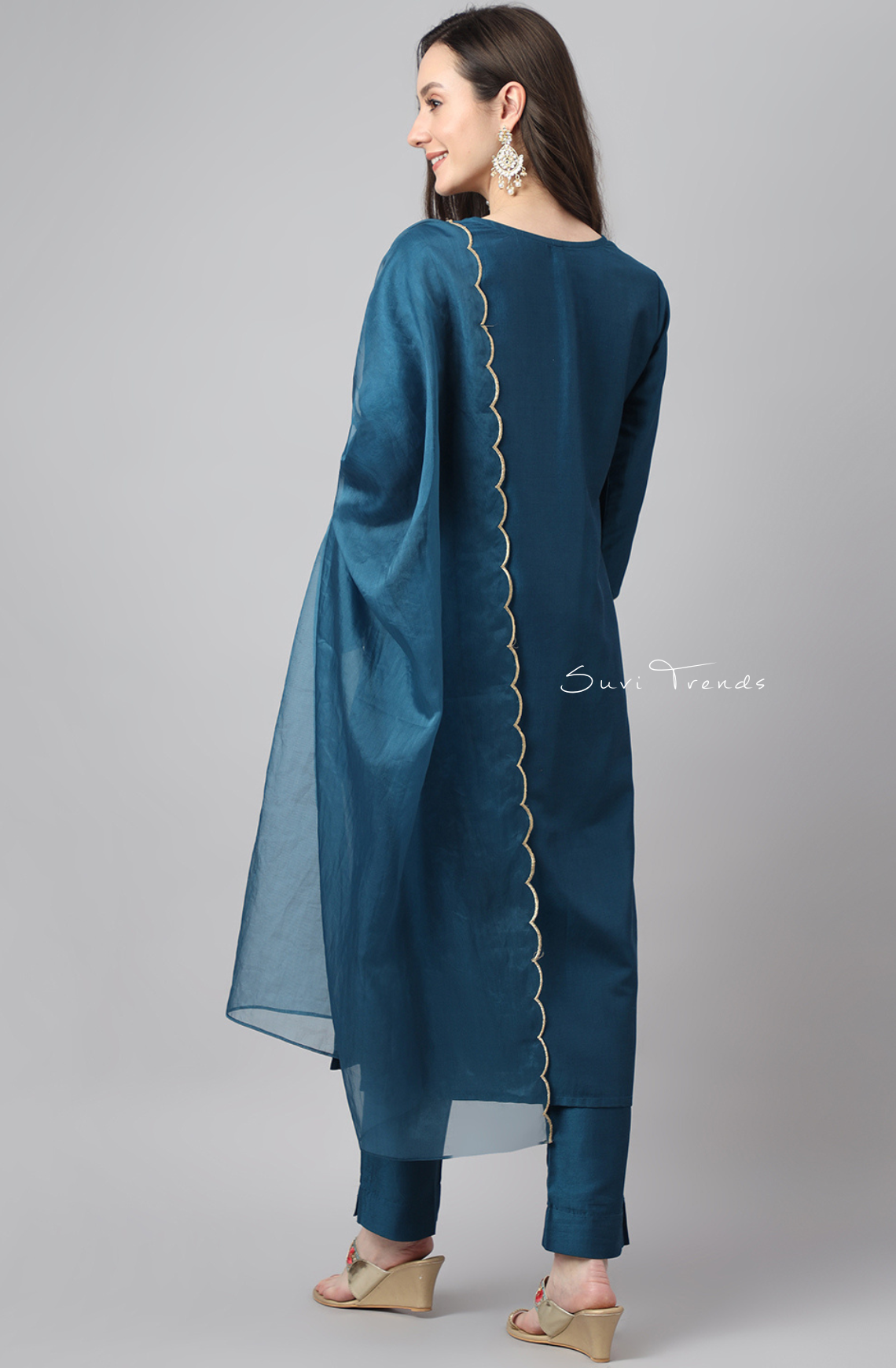 Solid Kurta Set - Teal