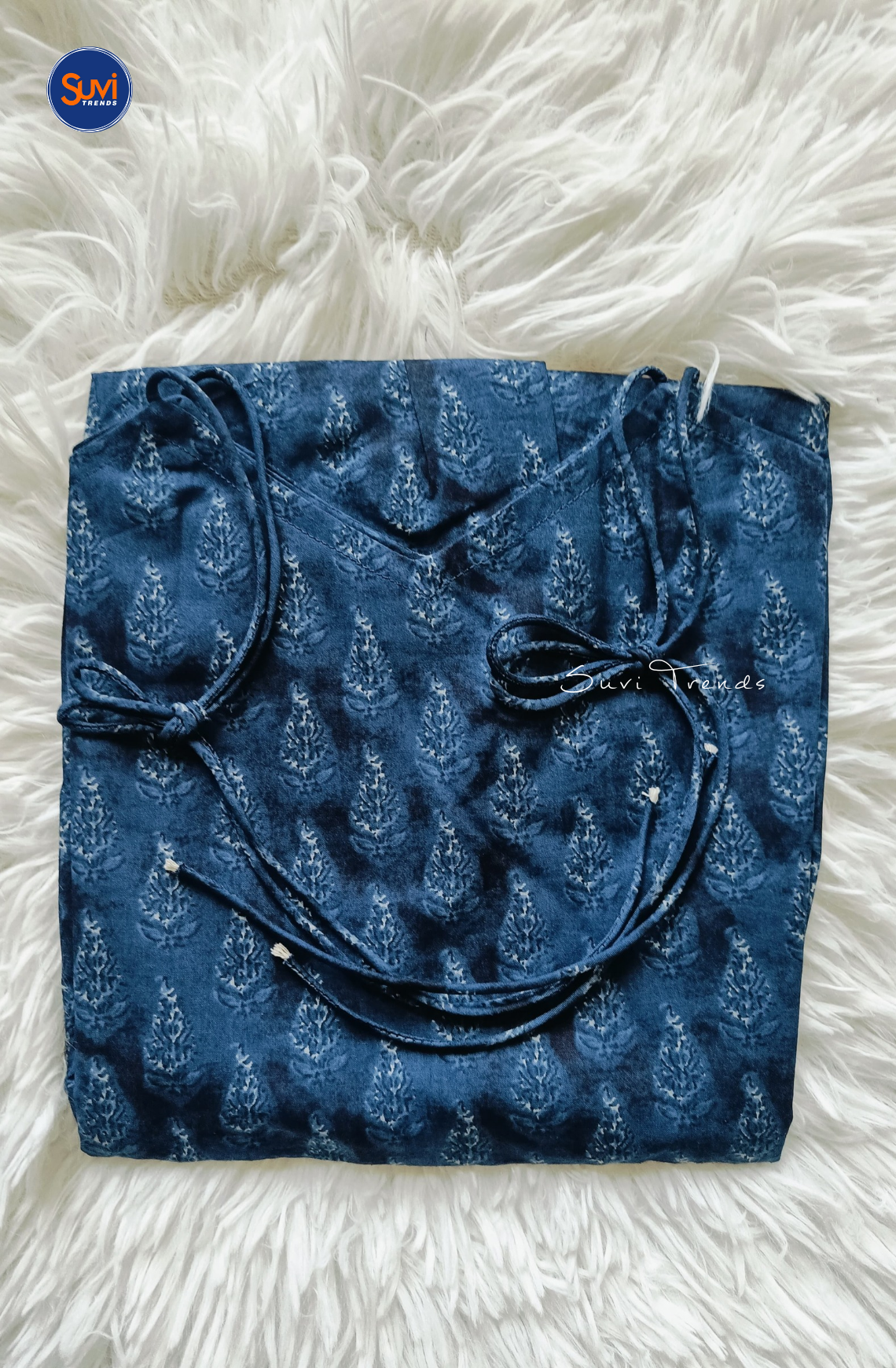 Cotton Peplum Sleeveless Top - Blue