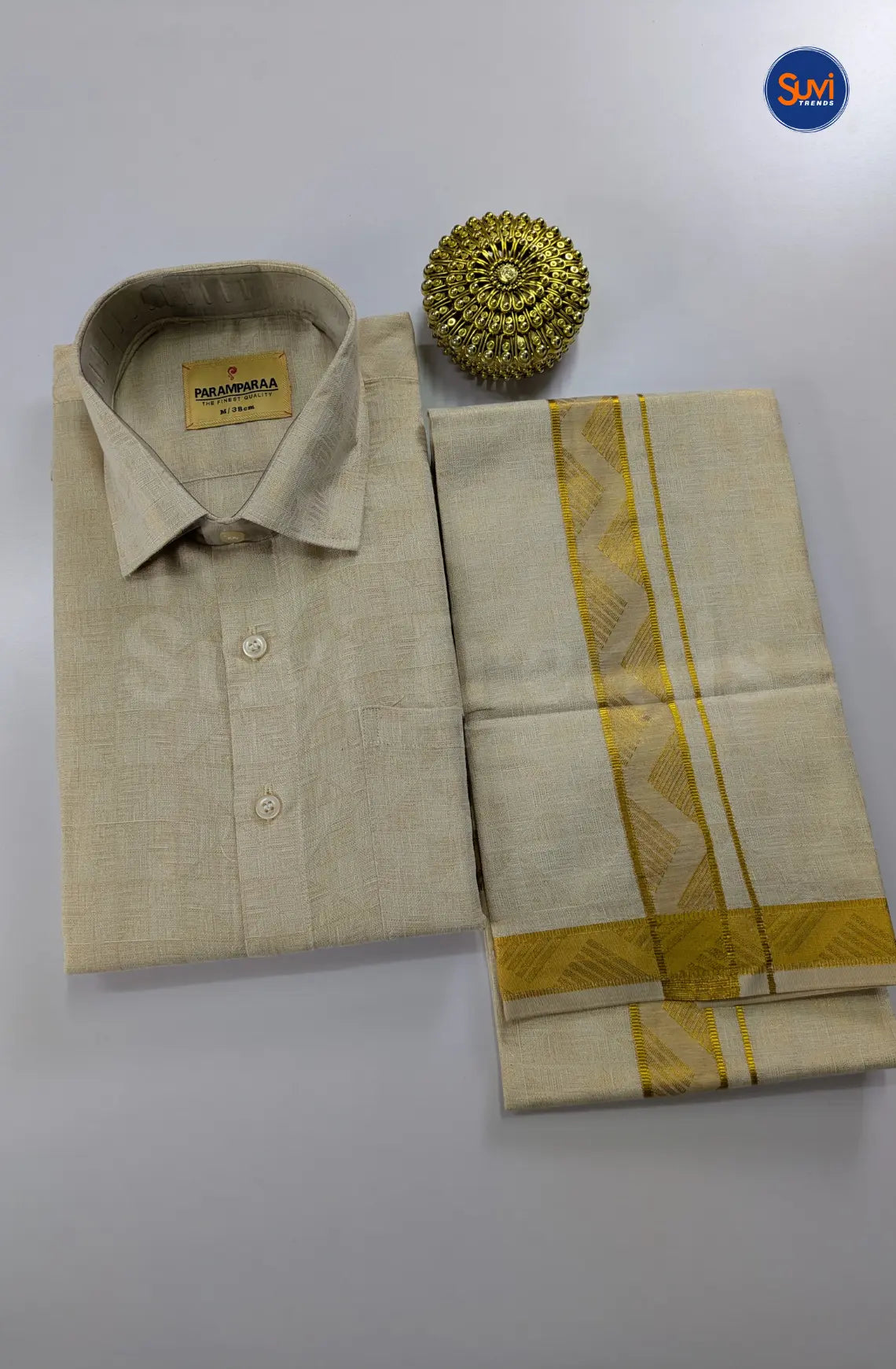 Wedding Zari Brocade Shirt and Dhoti Set 6