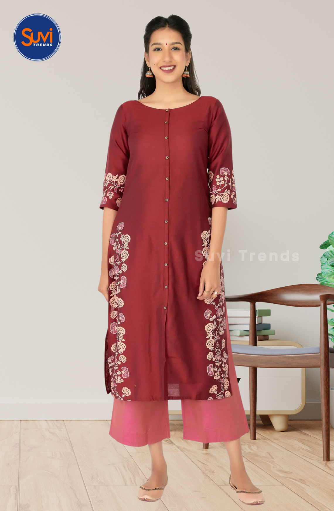 Mugal Floral Printed Kurti Set