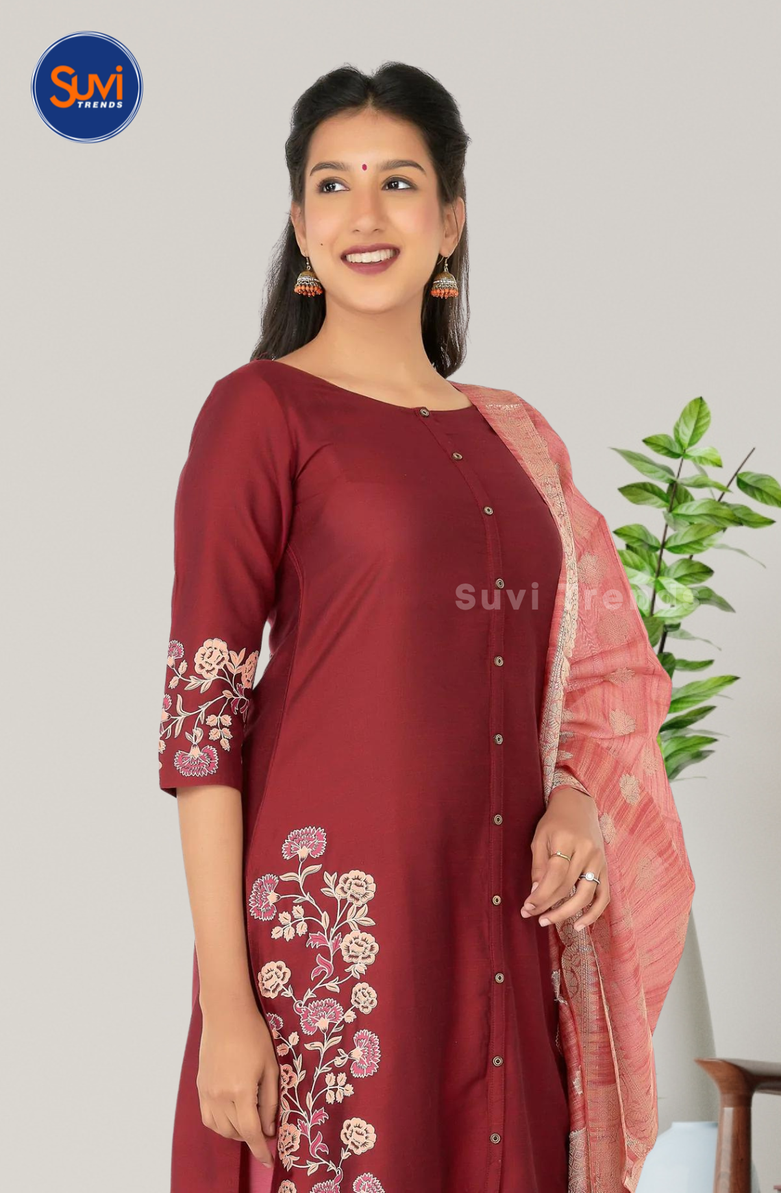 Mugal Floral Printed Kurti Set