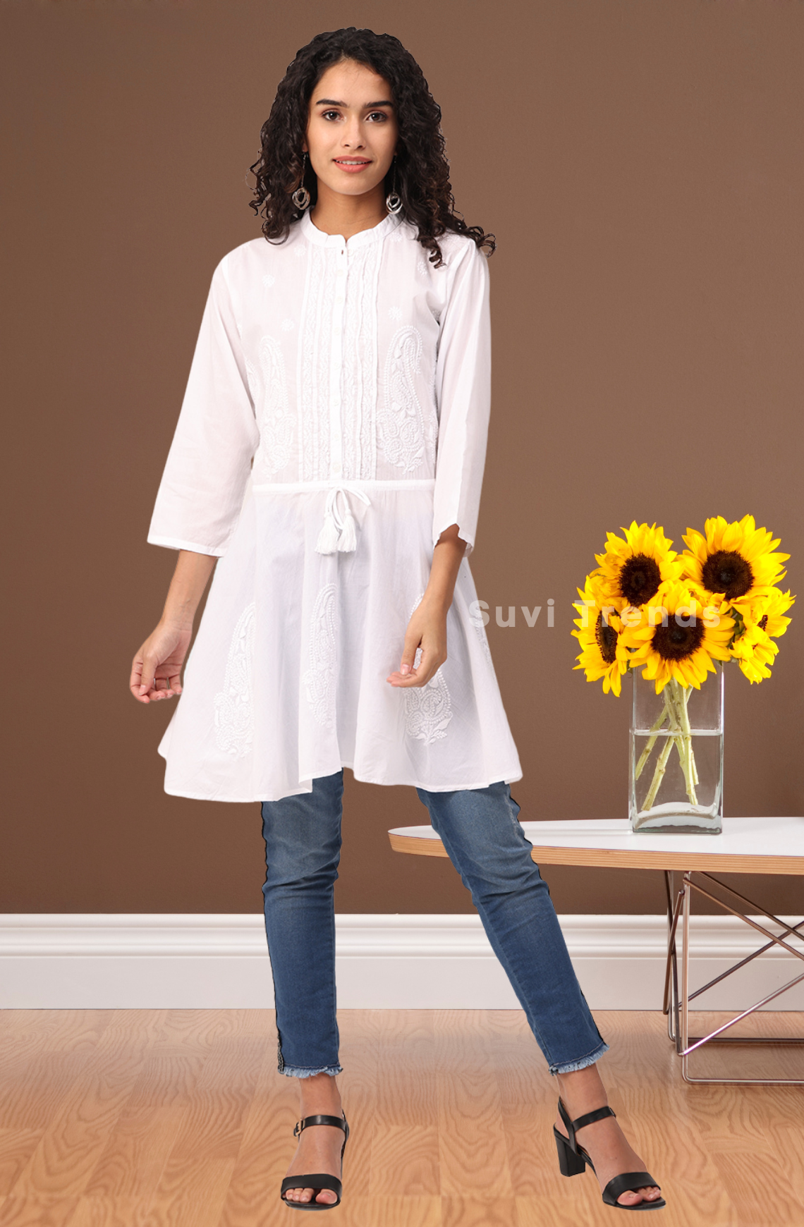 White Chikankari Top