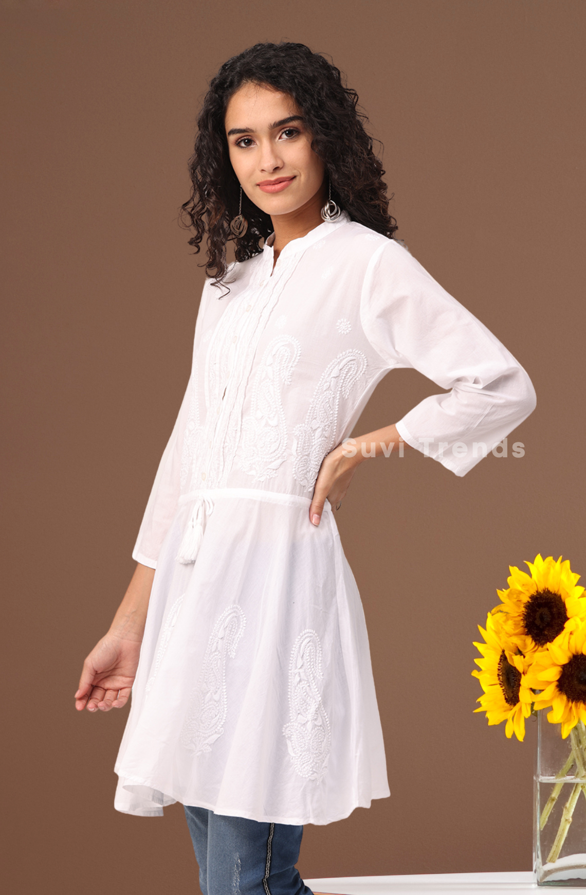 White Chikankari Top