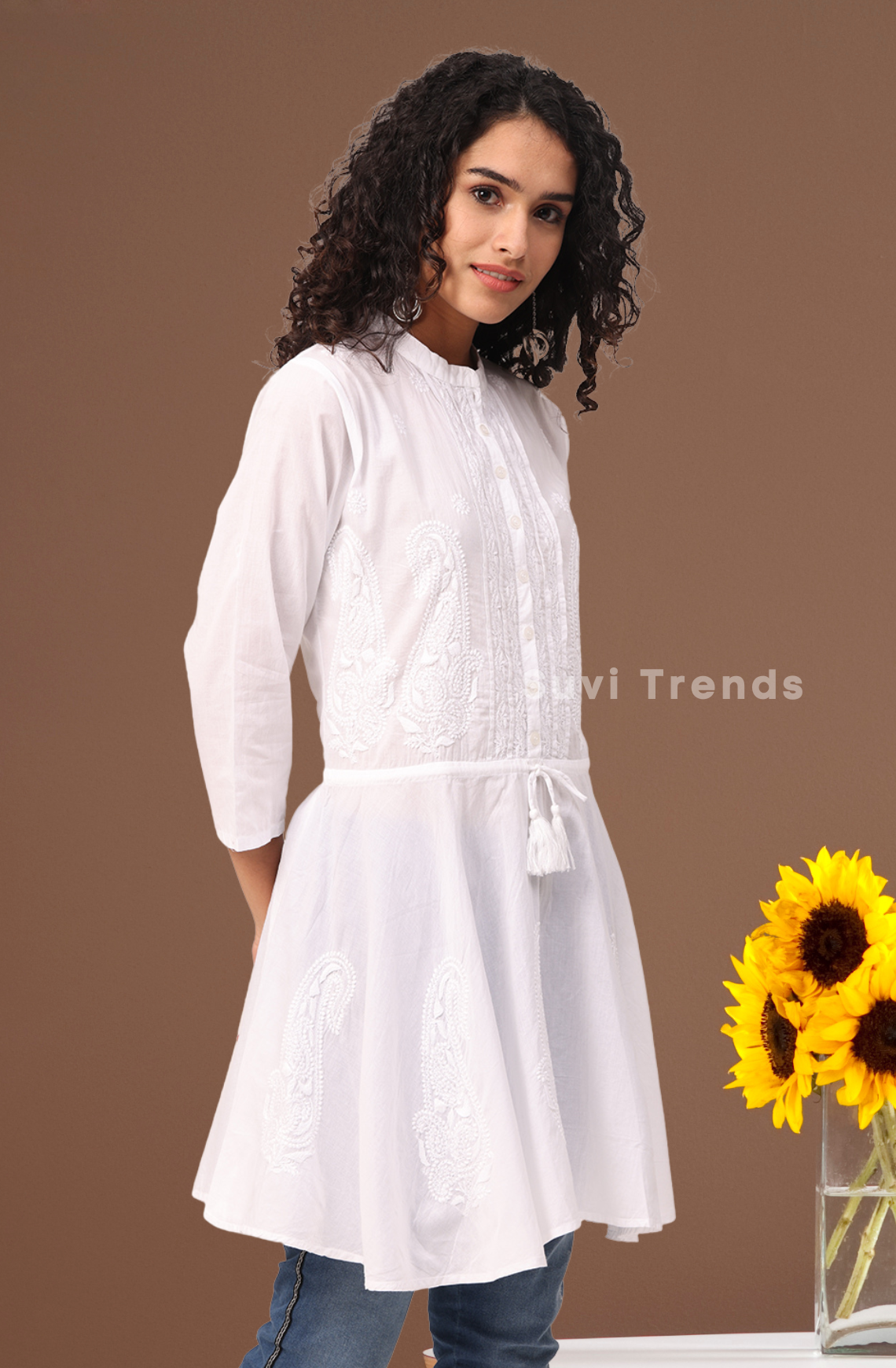 White Chikankari Top