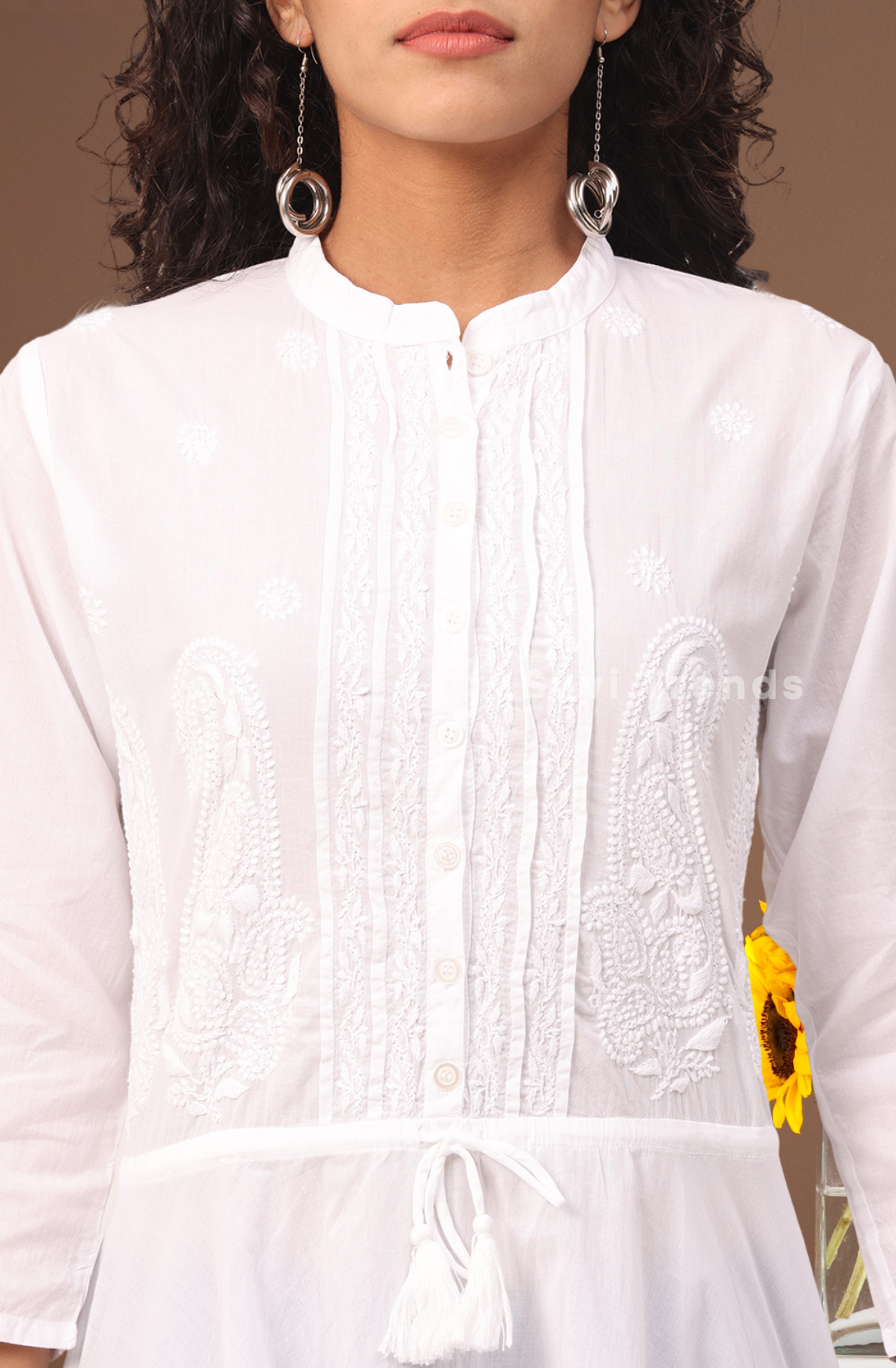 White Chikankari Top