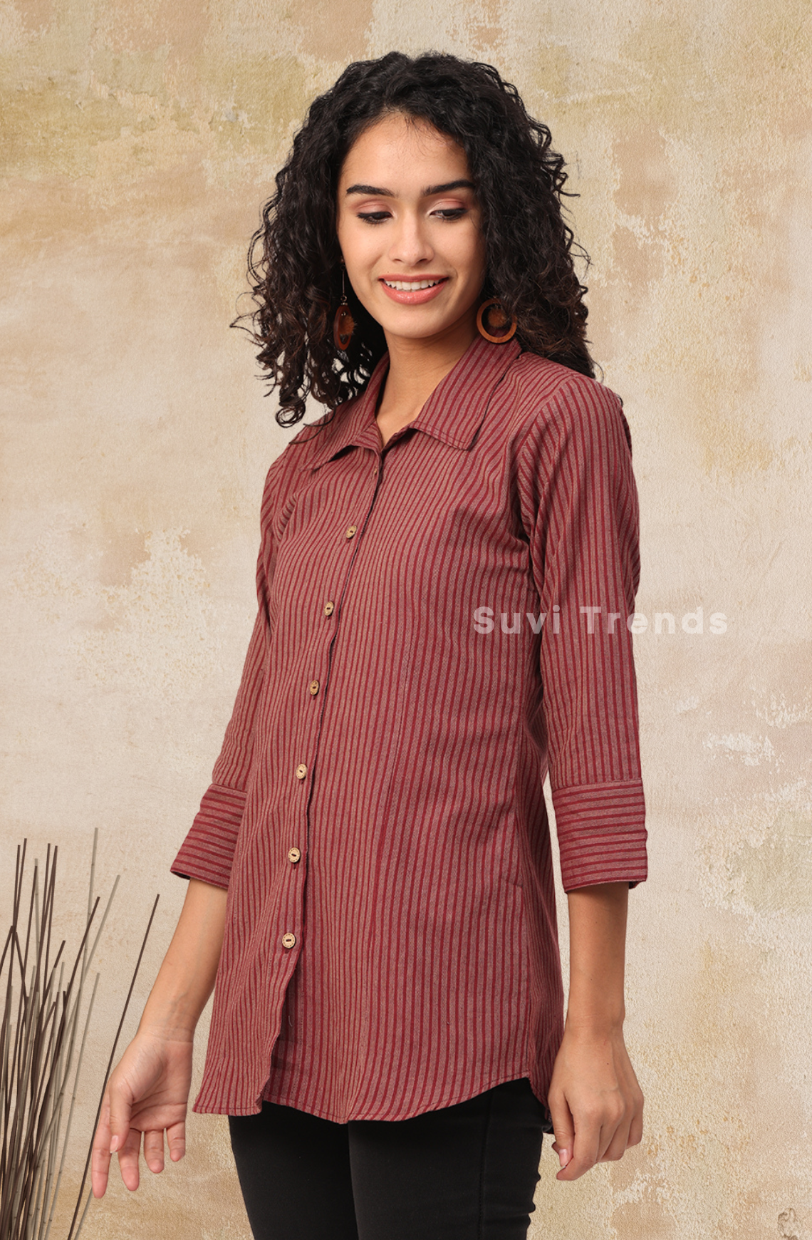 Wine Stripes Women's Shirt