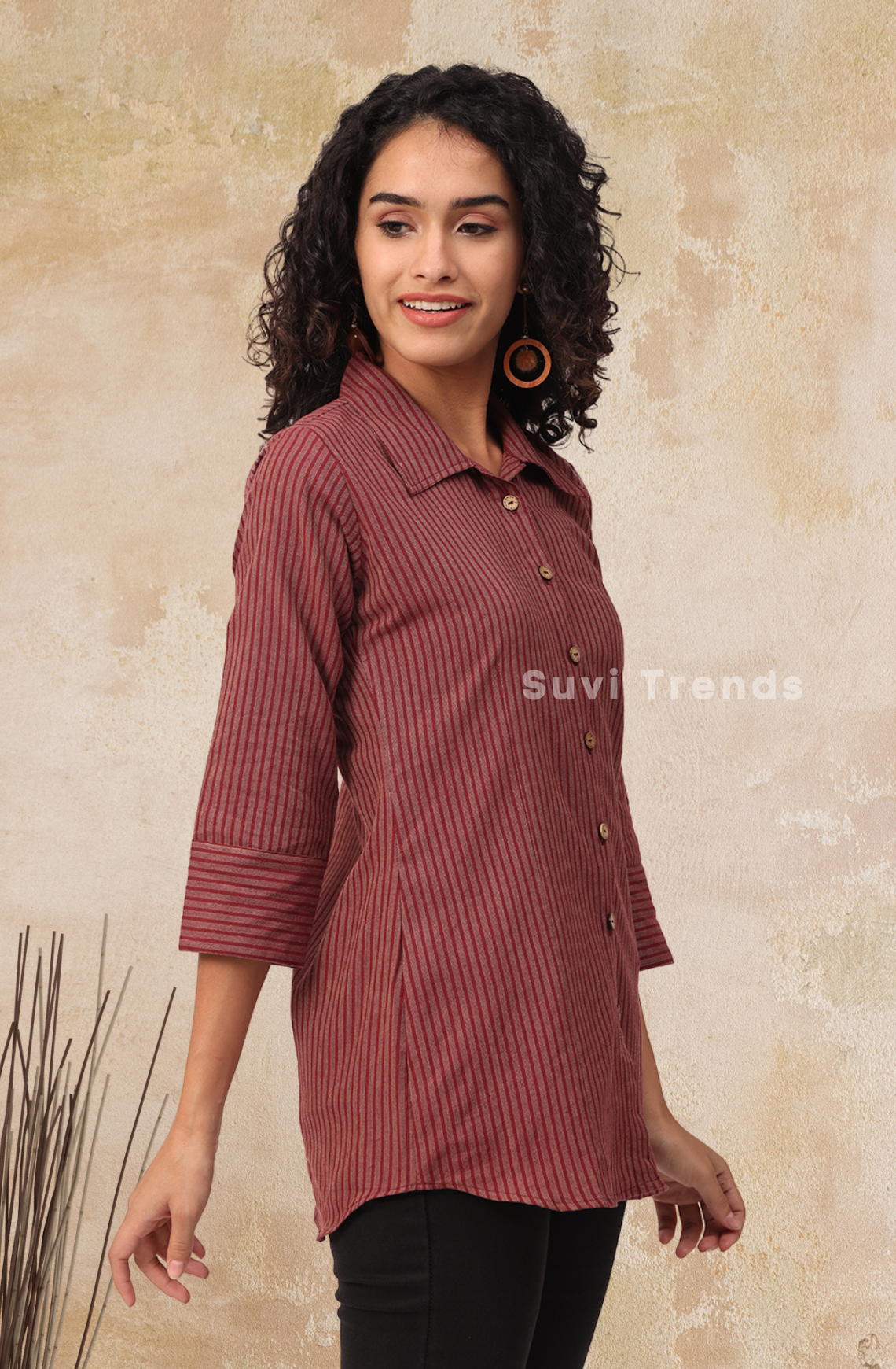 Wine Stripes Women's Shirt
