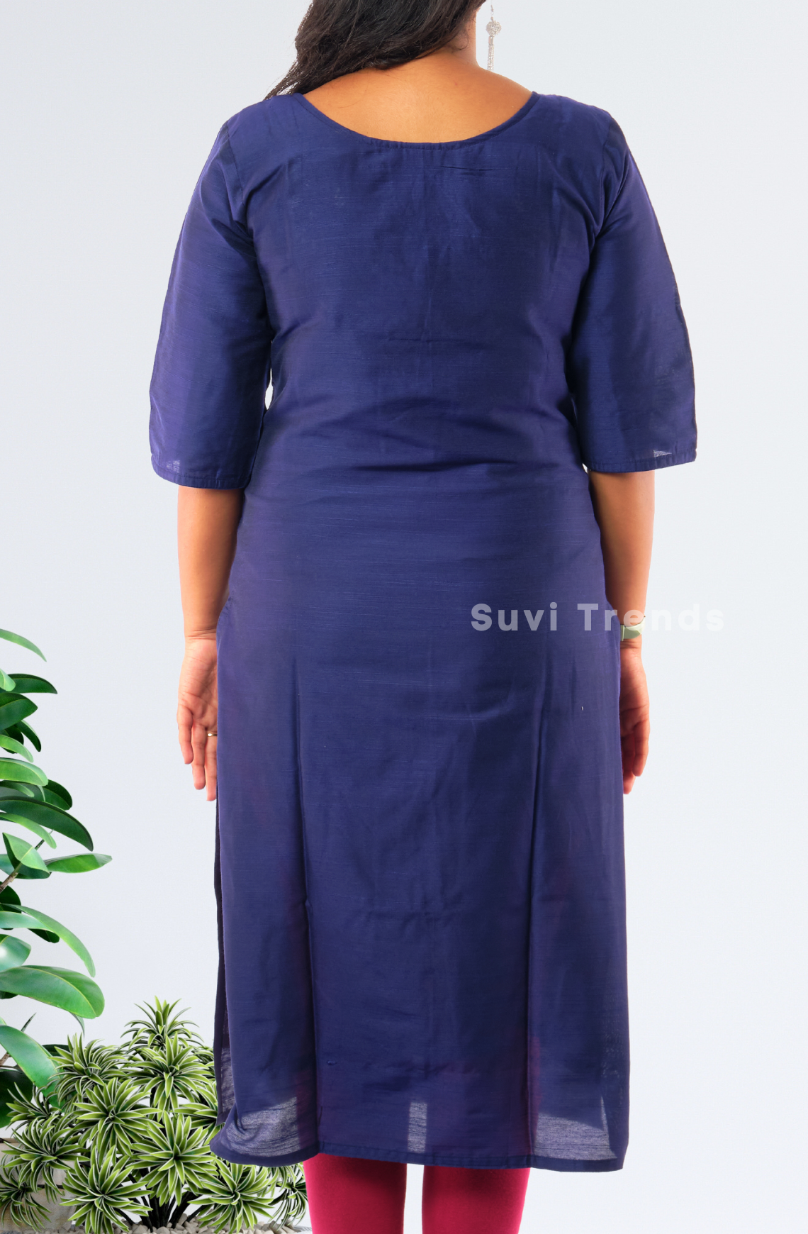 Blue & Maroon Aari worked Kurti