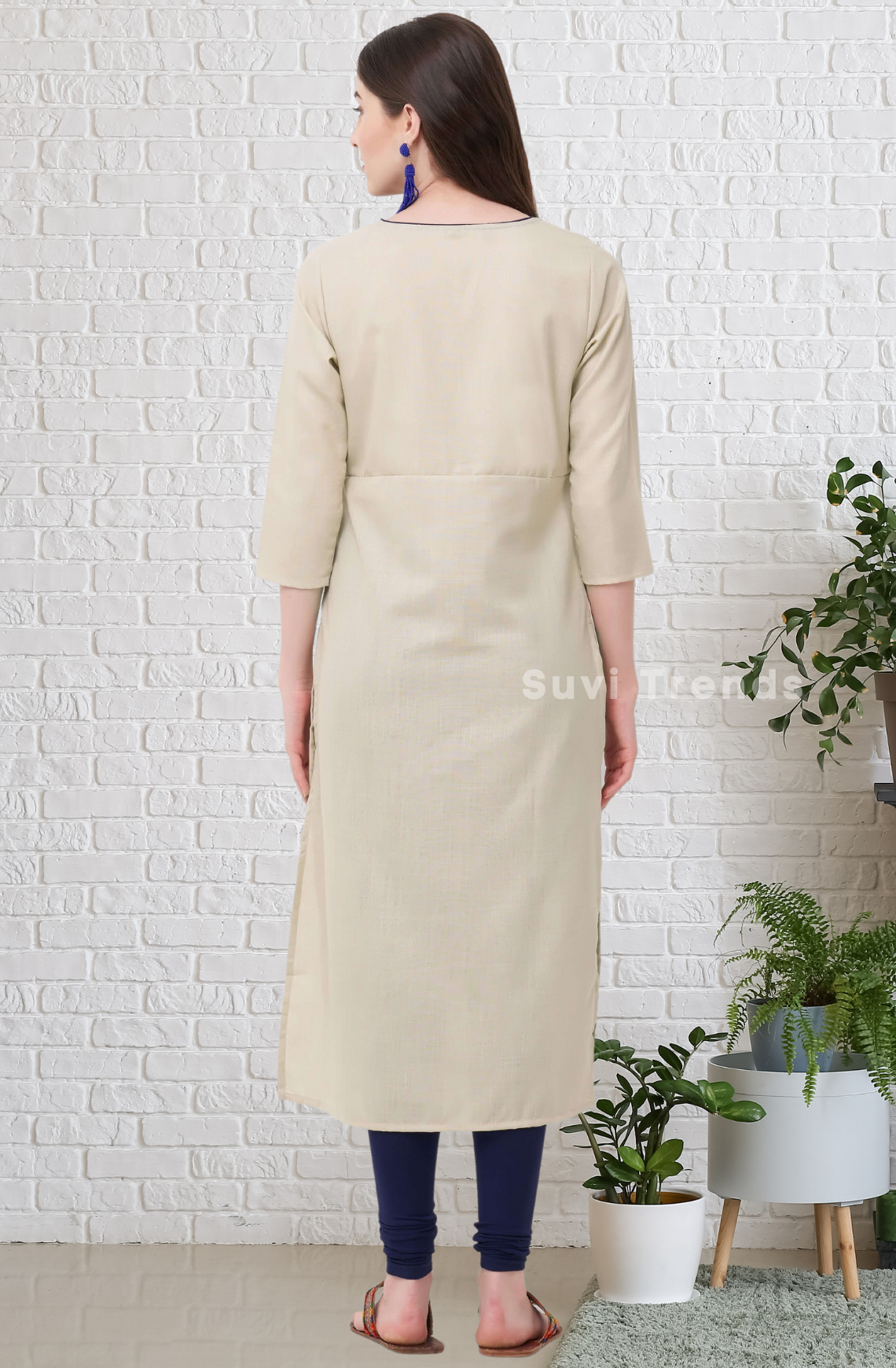 Beige Embroidery Kurta
