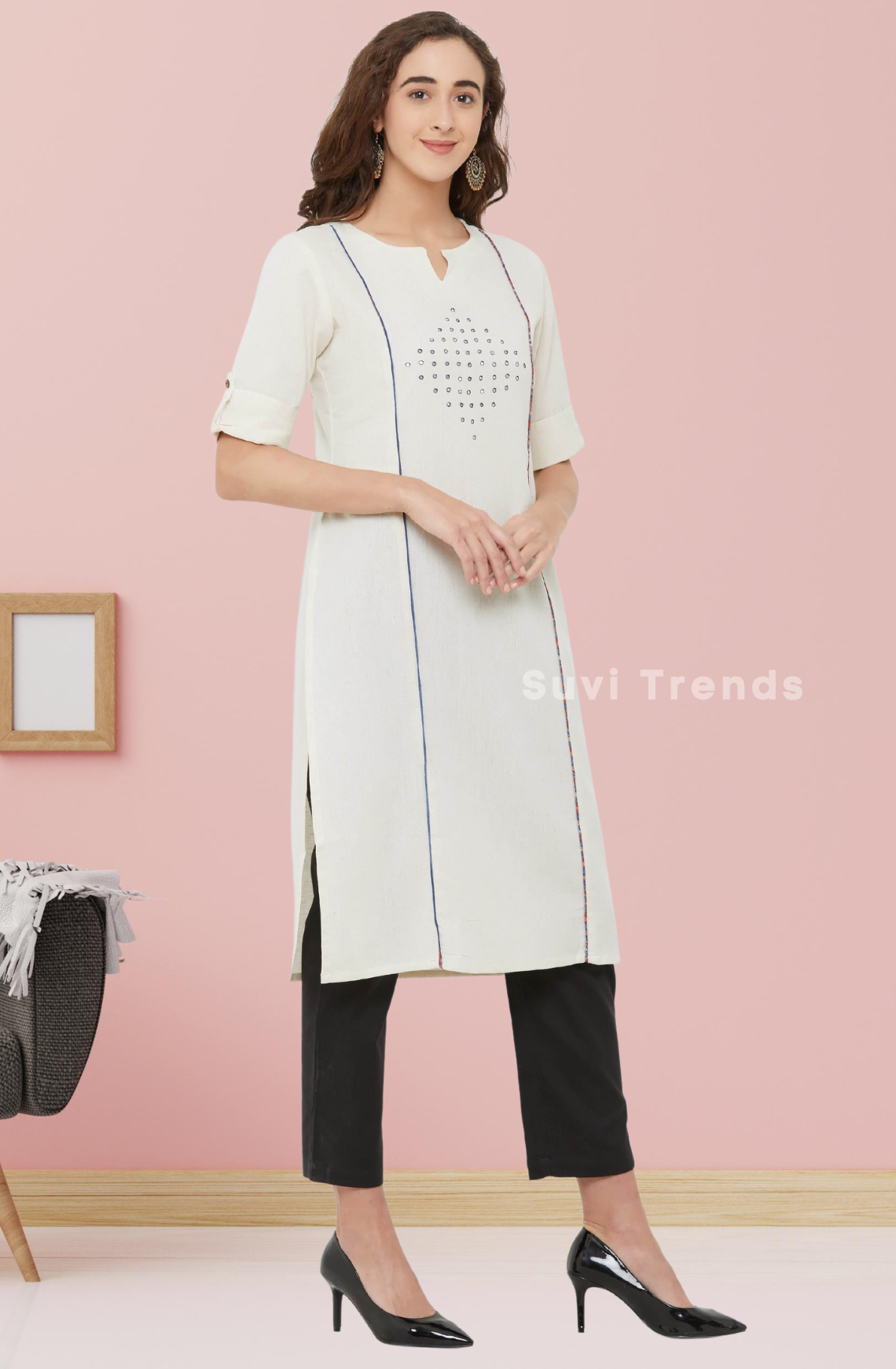 Solid Cotton Straight Cut Kurta - Off White
