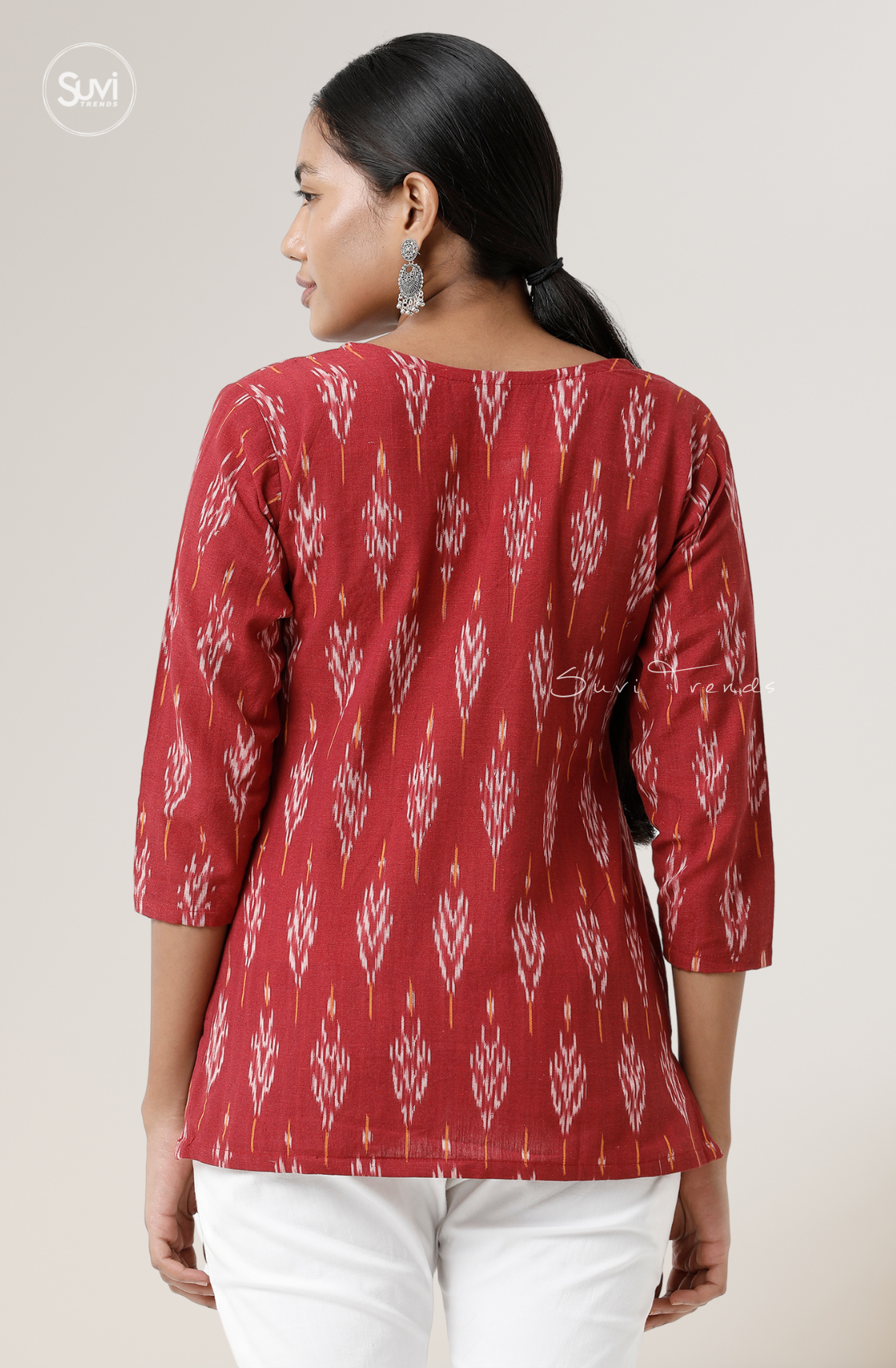 Red Cotton Ikat Top