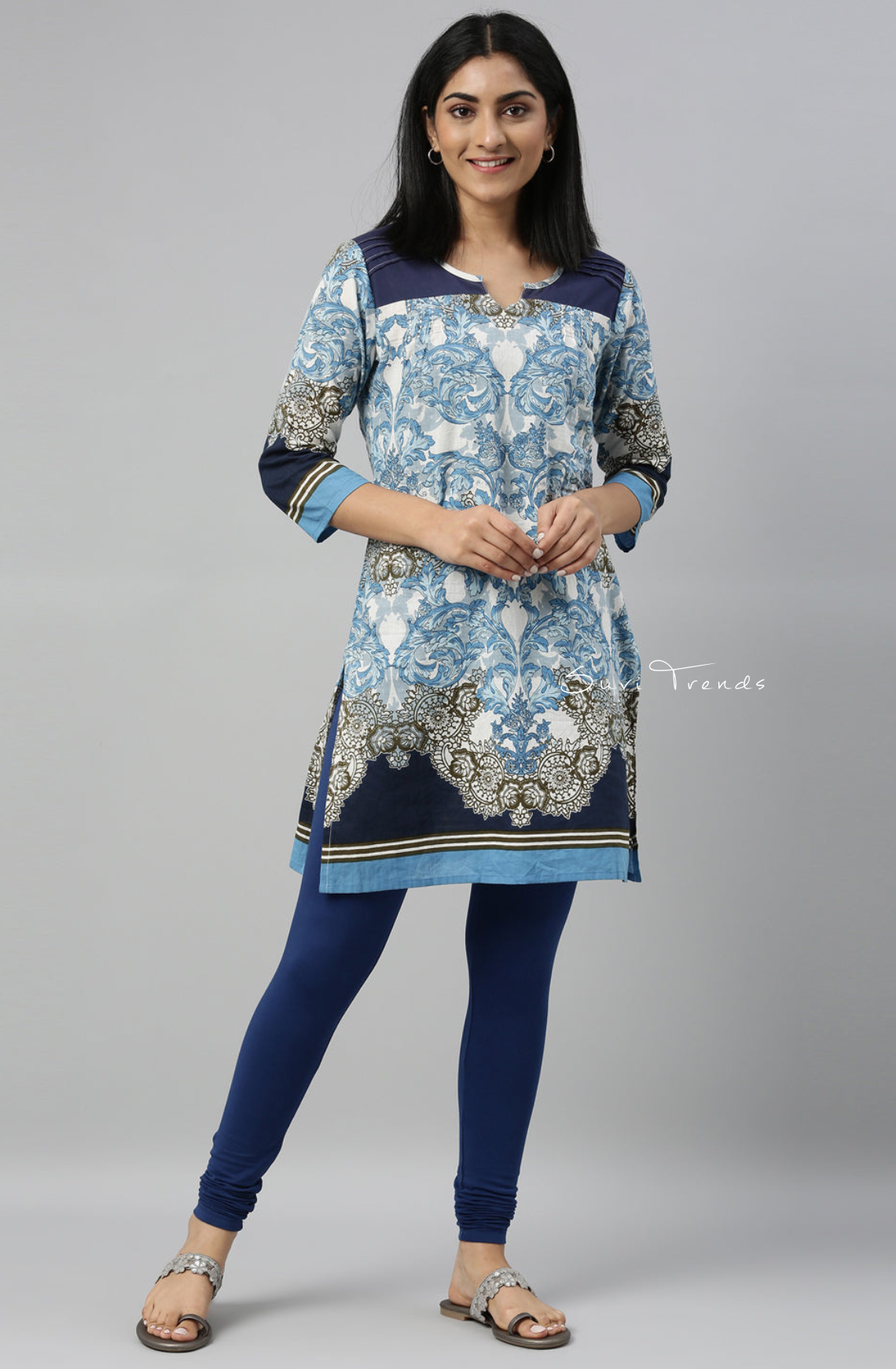 Royal Blue Cotton Churidar Leggings