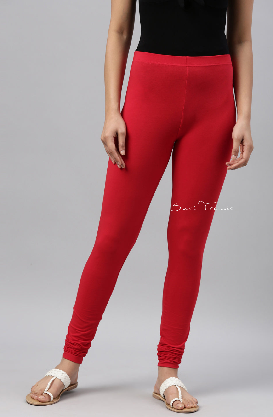 Dark Red Cotton Churidar Leggings – Suvi Trends