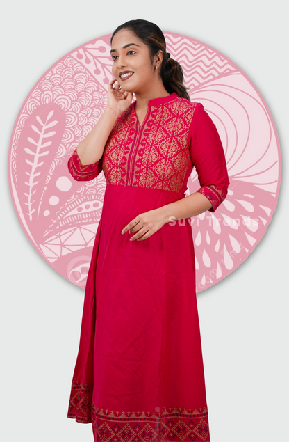 Fuchsia A Line Kurta