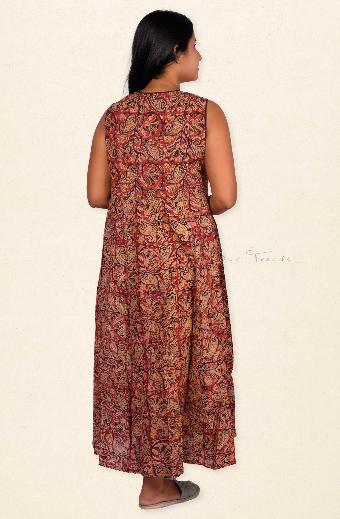 Kalamkari Handblock Printed Dress - Red
