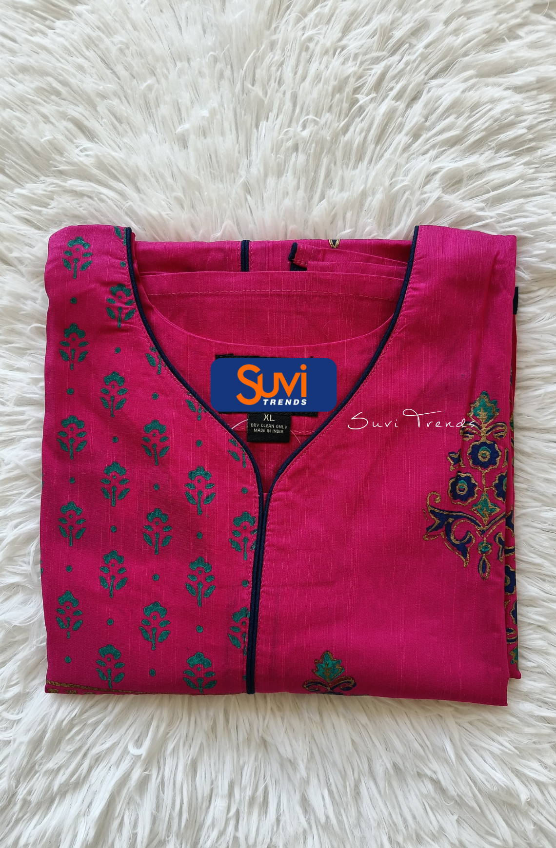 Floral Printed Straight Kurta - Pink