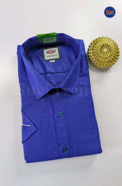 Casual Men's Cotton Dhoti Set - Blue