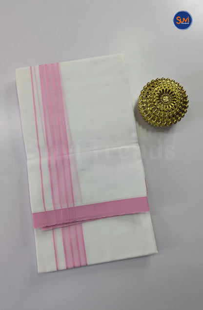 Casual Men's Cotton Dhoti Set - Pink