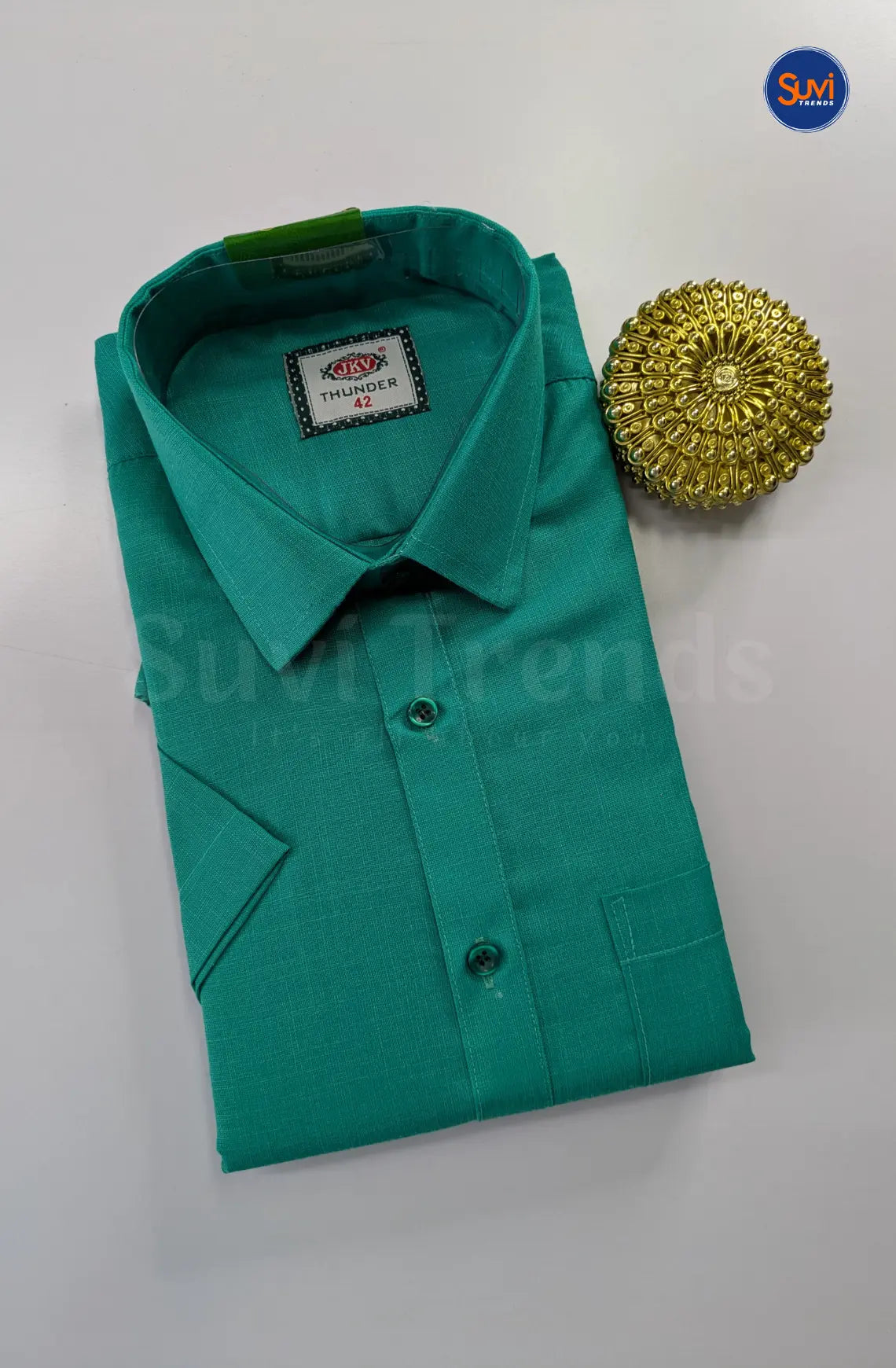 Casual Men's Cotton Dhoti Set - Rama Green