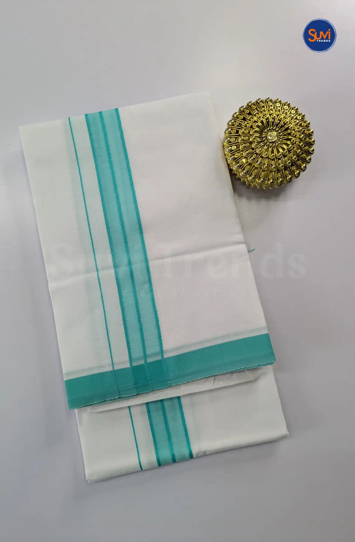 Casual Men's Cotton Dhoti Set - Rama Green