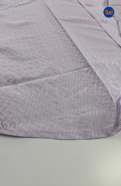 Luxury Embossed Dhoti Set Woven With Gold Zari - Lavender