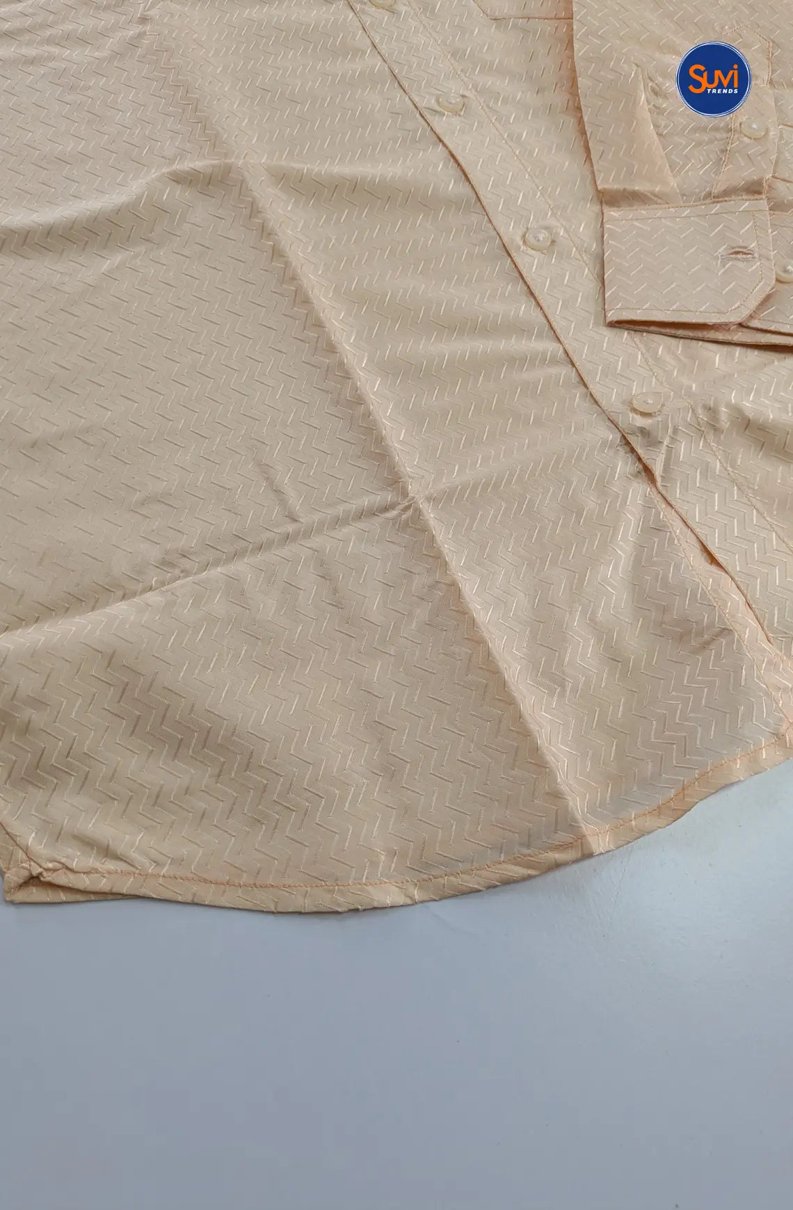 Luxury Embossed Dhoti Set Woven With Gold Zari - Peach