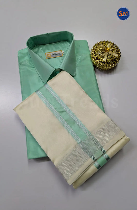 Premium Silk Dhoti Set with Colour Zari - Rexona