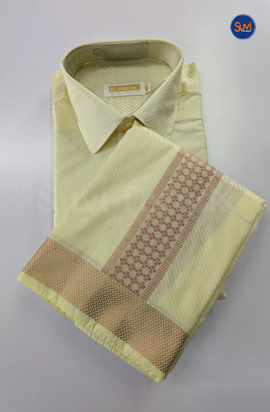 Premium Stripes Men's Dhoti Set - White