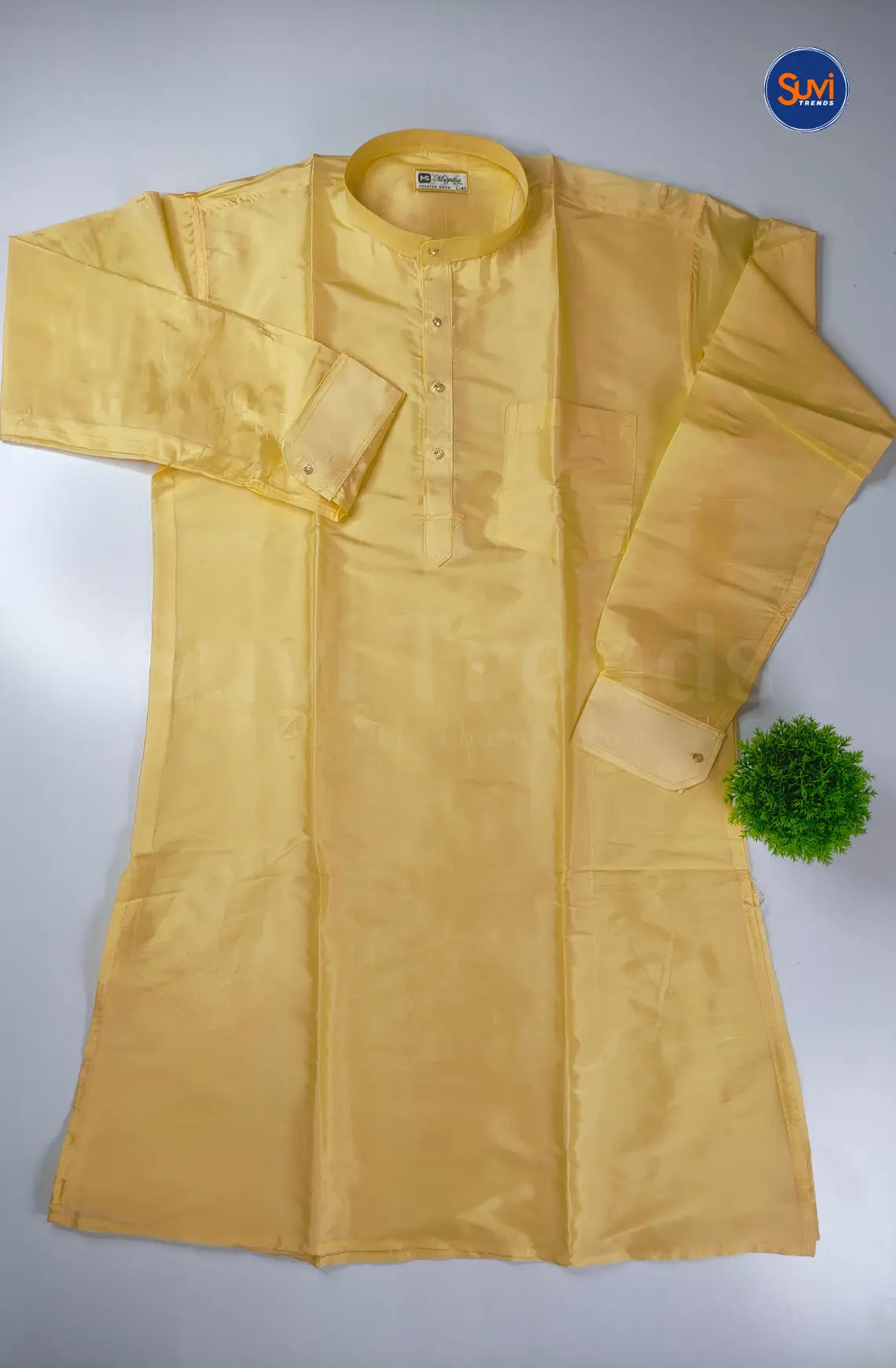 Premium Art Silk Kurta And Dhoti set - Champagne