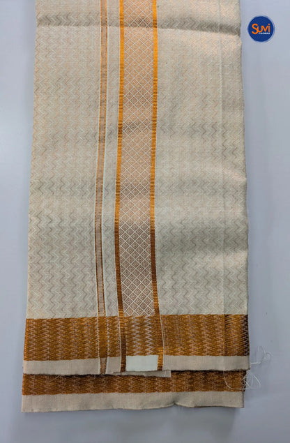 Wedding Zari Brocade Shirt and Dhoti Set 2