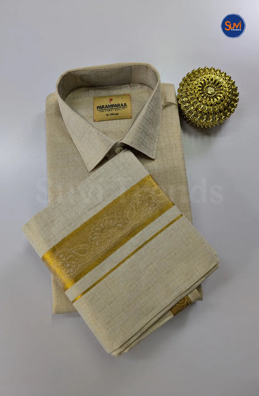 Wedding Zari Brocade Shirt and Dhoti Set 5