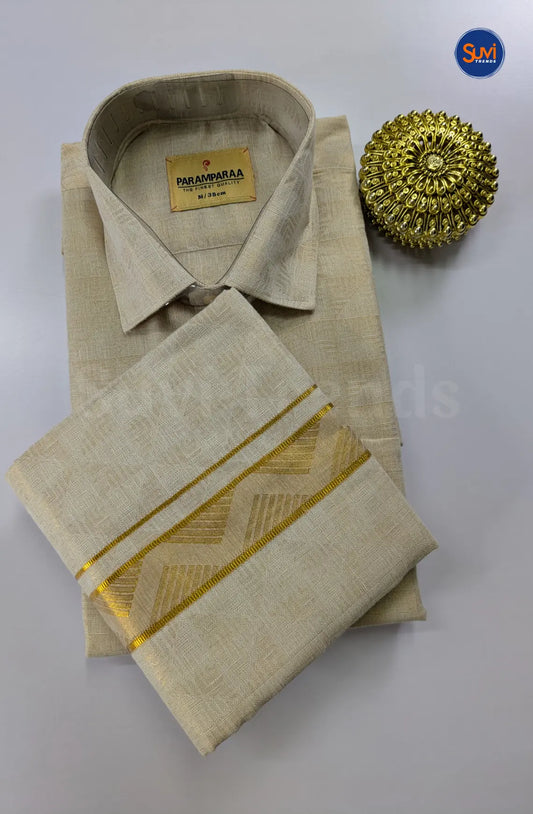 Wedding Zari Brocade Shirt and Dhoti Set 6