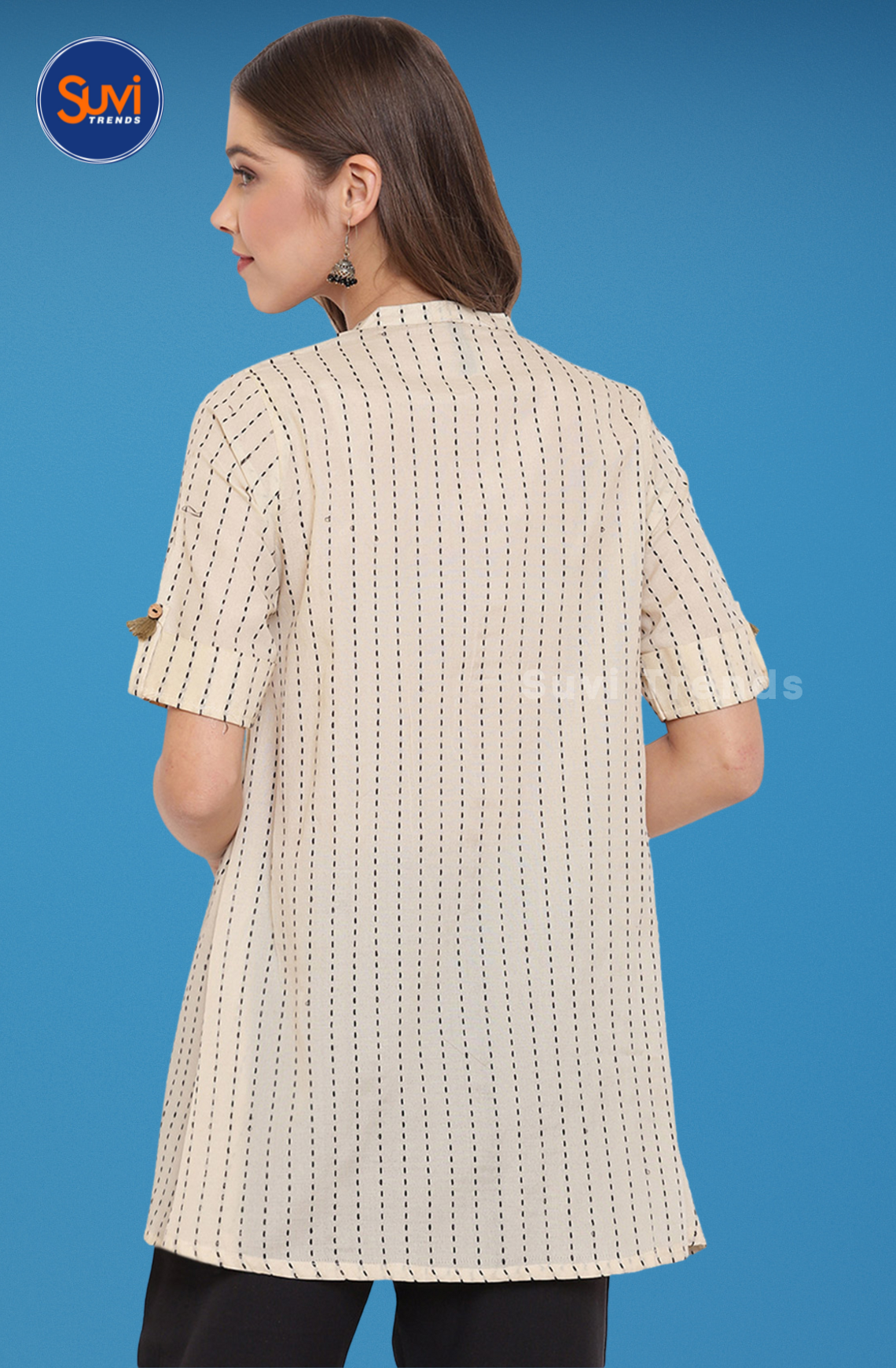 Printed Cotton Top - Off White