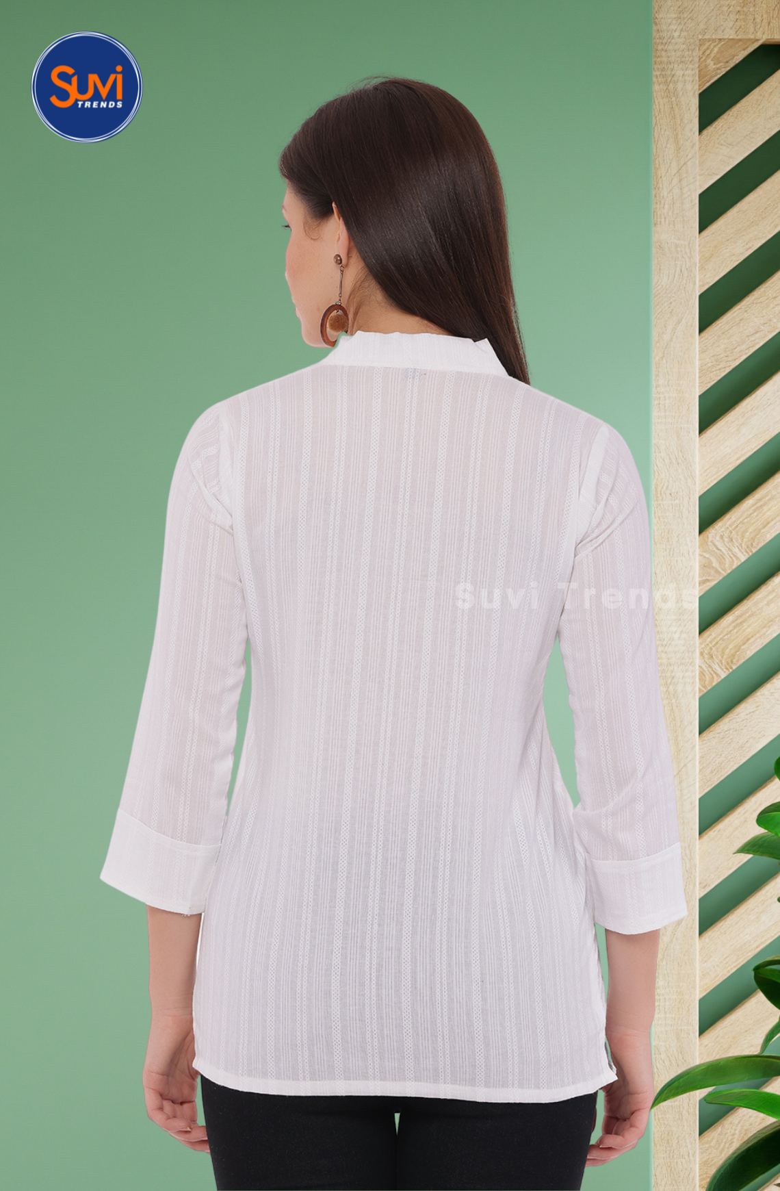 White V Collared Top